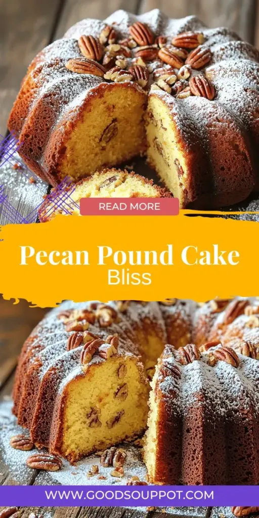 Indulge in the Southern charm of a homemade Southern Pecan Pound Cake with this easy and delicious recipe! Discover how to create a moist and flavorful cake using simple ingredients like pecans, butter, and sour cream. Add seasonal fruits or chocolate for a delightful twist. Perfect for any occasion, this cake brings warmth to your table. Click through for the full recipe and tips to impress your family and friends with your baking skills!