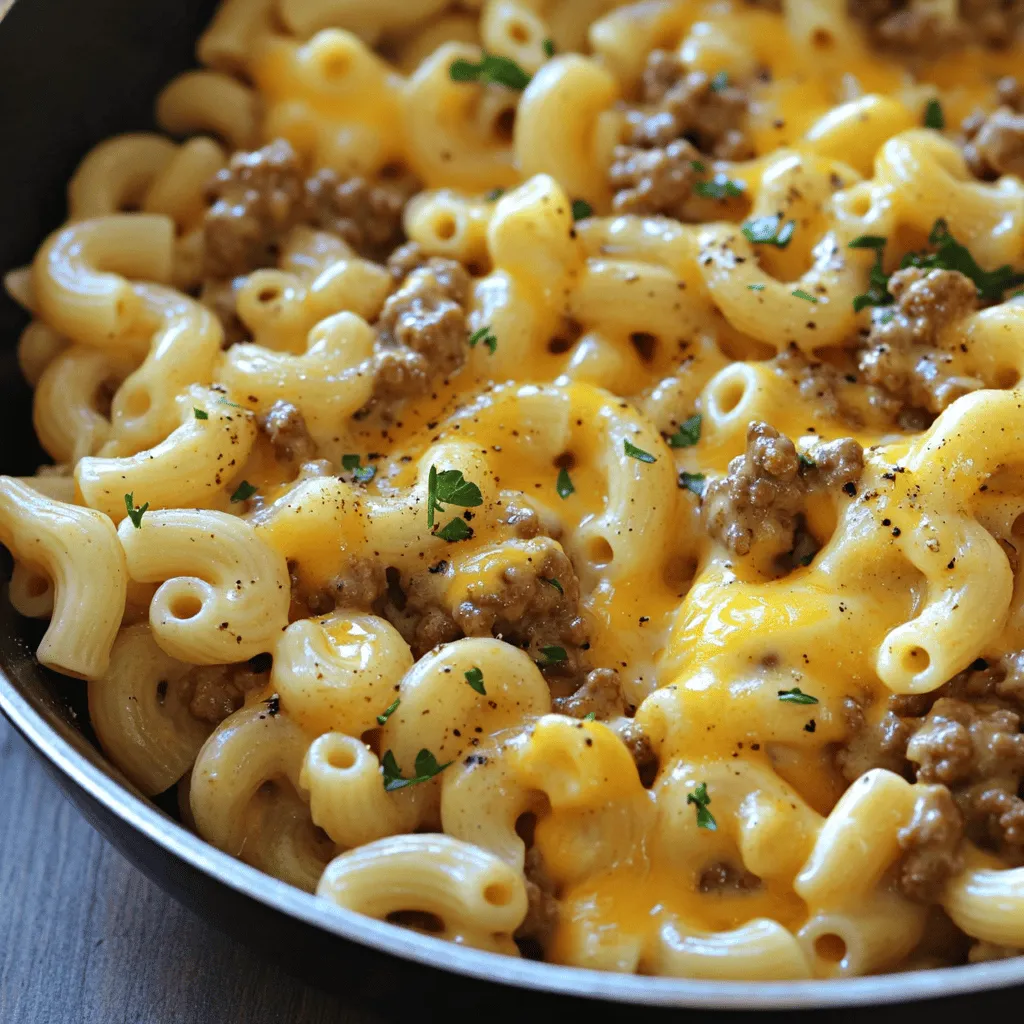 To make an easy hamburger helper recipe, you need simple ingredients. The main item is ground beef or turkey. I often use one pound for a family meal. You also need one small onion, diced finely. Two cloves of garlic, minced, add great flavor.