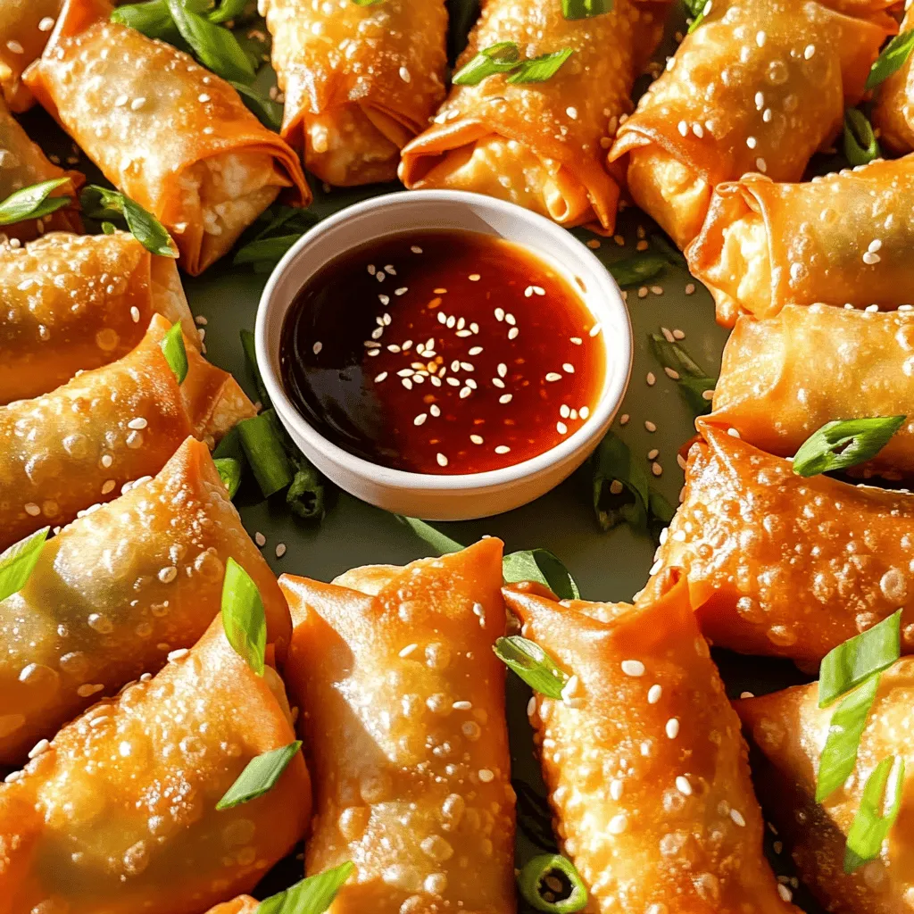 Crab Rangoon egg rolls blend flavors and textures in a fun way. These rolls combine the classic crab rangoon taste with a crispy shell. You get the best of both worlds! The rich cream cheese and crab filling makes each bite creamy and savory.