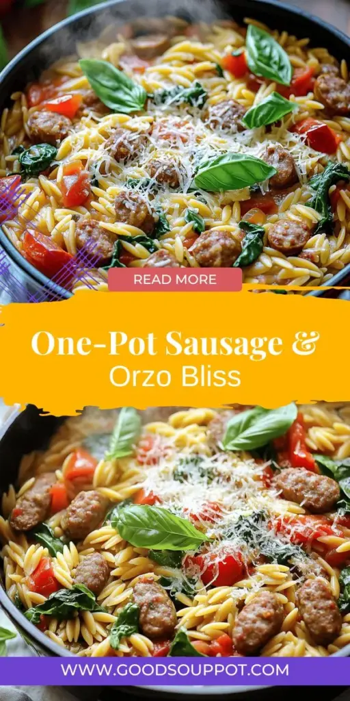 Looking for a quick and delicious dinner? Try this One-Pot Italian Sausage and Orzo Pasta that’s perfect for busy weeknights! Packed with flavor from juicy Italian sausage, hearty orzo, and colorful veggies, this dish is sure to become a family favorite. In just 30 minutes, you'll whip up a comforting meal that's easy to customize. Discover the full recipe and cooking tips by clicking through now to make your kitchen magic come alive!