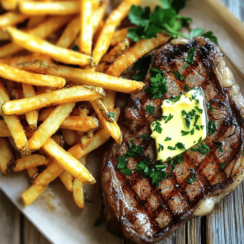 An authentic steak frites recipe needs a few key elements. First, you must choose the right steak. The best cut of steak for frites is ribeye. Ribeye has great marbling, giving it rich flavor and tenderness. You can also use sirloin or flank steak, but ribeye stands out.