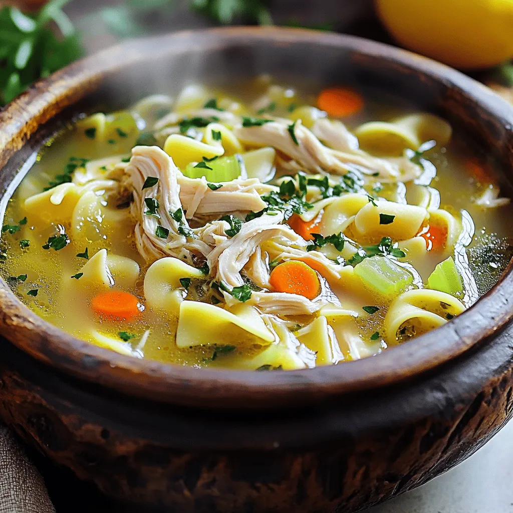 For a great chicken noodle soup, you need key ingredients. Start with 1 pound of boneless, skinless chicken thighs. They add rich flavor and stay tender. Next, use 8 cups of low-sodium chicken broth. This broth forms the soup's base. You will also need 2 cups of egg noodles, which give the soup its comforting feel.