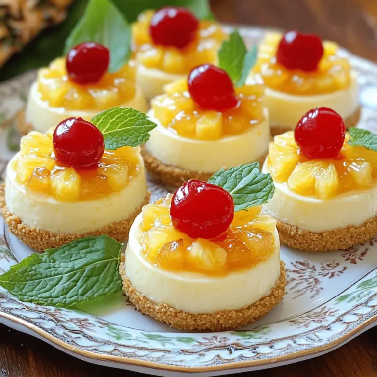 To make Easy Mini Pineapple Upside-Down Cheesecakes, you'll need to gather the following items: