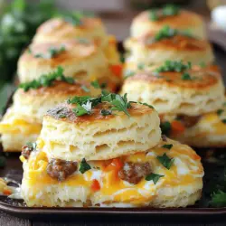 For this Hearty Sausage and Biscuit Casserole, you will need: - 1 pound breakfast sausage (mild or spicy, your choice) - 1 cup frozen mixed vegetables (peas, carrots, corn) - 1 cup shredded cheddar cheese - 12 refrigerated biscuit dough (like Pillsbury) - 4 large eggs - 1 cup milk - 1 teaspoon garlic powder - 1 teaspoon onion powder - Salt and pepper to taste - Fresh parsley for garnish (optional)