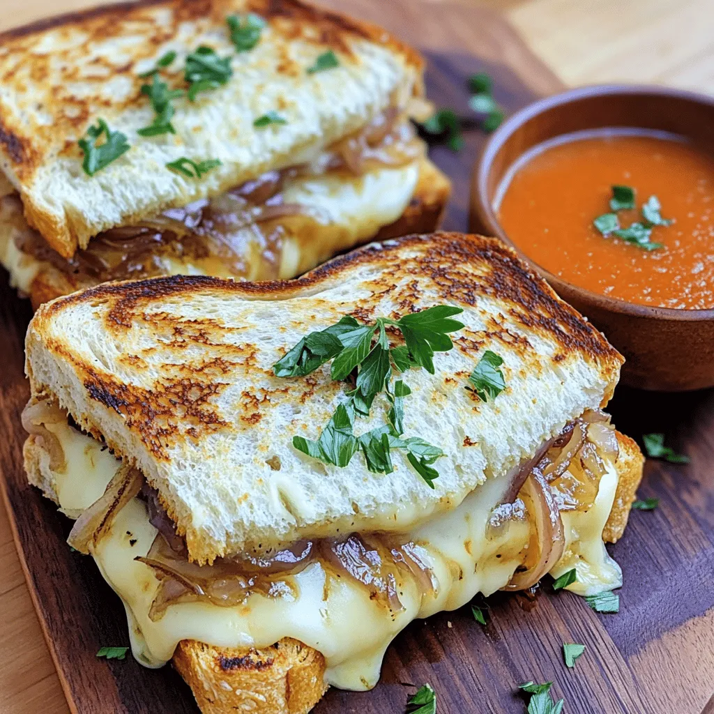To create the perfect French Onion Grilled Cheese Sandwich, you will need the following ingredients: