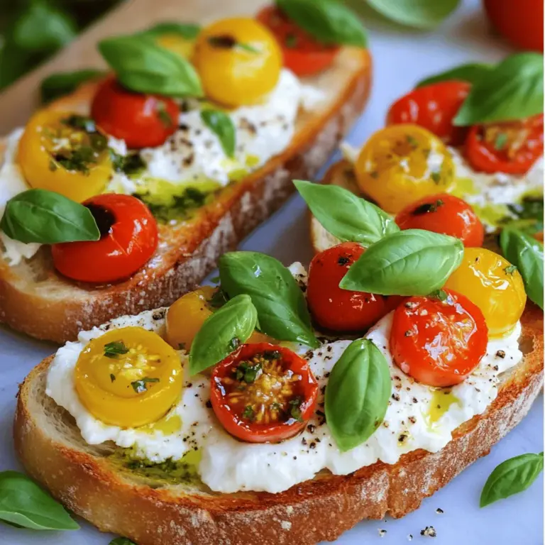 This burrata bruschetta recipe needs fresh and simple ingredients. Each one plays a key role in making this dish special. Here’s what you will need: