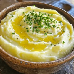 - 2 pounds Yukon gold potatoes - 4 cloves of garlic - ½ cup unsalted butter - 1 cup heavy cream - Salt and pepper to taste - ¼ cup sour cream - 2 tablespoons fresh chives To make creamy garlic mashed potatoes, you need a few key ingredients. First, Yukon gold potatoes shine in this dish. Their natural flavor adds depth, and they mash well. Garlic brings warmth and zest to the mix. Fresh garlic elevates your dish from bland to bold, giving it a delightful aroma. Butter is a must-have for richness. I use unsalted butter to control the salt levels. Heavy cream is essential for that luxurious, creamy texture. It makes the potatoes smooth and velvety. Don't forget the sour cream! It adds a tangy twist that brightens the overall taste. Season with salt and pepper to taste. These simple ingredients can transform your dish. Lastly, fresh chives add a pop of color and fresh flavor. They make your creamy garlic mashed potatoes look and taste amazing. - Other varieties of potatoes - Different types of cream or dairy substitutes - Additional herbs for flavor You can play with optional ingredients to make this dish your own. Different potatoes, like russets or red potatoes, can change the flavor and texture. Each type offers a unique taste experience. You might want to swap heavy cream for half-and-half or even plant-based milk. This can make the dish lighter or suit a vegan diet. Experiment with herbs like rosemary or thyme for added depth. These herbs can bring new layers of flavor to the classic recipe. For the full recipe, check out the link provided to guide your cooking adventure! First, grab a large pot. Fill it with cold water. Add a pinch of salt to the water. Then, toss in the cubed Yukon gold potatoes. Set the pot on the stove and bring the water to a boil over medium-high heat. Once you see bubbles, reduce the heat to medium. Let the potatoes simmer until they are tender. This usually takes about 15-20 minutes. While the potatoes cook, melt the unsalted butter in a small pan. Keep the heat at medium. After the butter melts, add the minced garlic. Sauté the garlic until it smells amazing, which takes about 2 minutes. Make sure not to let it brown, as that can change the flavor. Once the potatoes are soft, drain them well. Put them back in the pot. Now, use a potato masher or a ricer to mash the potatoes. You can mash them until they are smooth or leave them a bit chunky if you prefer. Next, pour in the melted garlic butter and the heavy cream. Don’t forget to add the sour cream too. Stir everything until it blends into a creamy mixture. Lastly, add salt and pepper to taste. Mix well to combine all the flavors. Now you have a rich, creamy dish that’s ready to serve! For the full recipe, check out the details above. To get creamy mashed potatoes, use a ricer or a good potato masher. These tools help break down the potatoes smoothly. If you mash too roughly, you may create gluey potatoes. This happens when you overwork the starches in the potatoes. So, mash gently and only until smooth. For extra flavor, try adding herbs like parsley or thyme. Fresh herbs can bring bright notes to your dish. Always taste as you mix in salt and pepper. Adjust the seasoning based on your preferences. You can even add a pinch of garlic powder for a stronger garlic flavor. Cook Yukon gold potatoes for about 15-20 minutes. They should be fork-tender but not mushy. If you use other potatoes, like russets, adjust the time. Keep your mashed potatoes warm by covering them with a lid. You can also place the bowl in a warm spot or over hot water. This keeps them ready for serving. {{image_2}} You can make your mashed potatoes even better by adding cheese. Try sharp cheddar for a bold flavor. Creamy mozzarella gives a nice melt. You can also add parmesan for a nutty touch. Mixing cheese brings richness to the dish. Herbs like rosemary or thyme make great partners. They add fresh notes that brighten the garlic. Just chop them finely and mix them in when you combine the potatoes. This simple step lifts the flavors. If you want a vegan version, swap out the butter for vegan butter. Use plant-based cream to keep it rich and creamy. You’ll still get that lovely texture everyone loves. Garlic-infused olive oil adds a punch of flavor. Drizzle it in as you mash your potatoes. This alternative keeps your dish vibrant and tasty without dairy. For a kick, add some heat to your mashed potatoes. You can mix in chopped jalapeños or crushed red pepper. This will wake up your taste buds. Experiment with different pepper varieties. Try using smoked paprika for a warm depth. A pinch of cayenne can also turn up the heat. Don’t be shy to play with spices; the choice is yours! For the full recipe, check the earlier section. To store leftover mashed potatoes, place them in an airtight container. This helps keep them fresh. You can also cover them tightly with plastic wrap. Mashed potatoes last about three to five days in the fridge. When reheating mashed potatoes, use a microwave or stovetop. If using the microwave, heat in short bursts. Stir the potatoes between each burst to ensure even heating. On the stovetop, add a splash of milk or cream. This will add moisture back in and keep them creamy. To freeze mashed potatoes, use a freezer-safe container or bag. Divide them into smaller portions for easy use. When you are ready to eat, thaw them overnight in the fridge. Reheat in the microwave or on the stovetop with a little added cream. This helps them regain their smooth texture. Remember, frozen mashed potatoes are best used within two months for optimal taste. For the full recipe, check out Creamy Garlic Mashed Potatoes. To make mashed potatoes creamy, choose the right ingredients. Use Yukon gold potatoes, as they have a buttery texture. You will need heavy cream and unsalted butter for richness. Adding sour cream also helps with creaminess. Mashing technique is key. Use a potato masher or ricer for the best texture. If you over-mash, the potatoes can become gluey. Mix the ingredients gently to keep them fluffy. Yes, you can use other potatoes. Yukon gold potatoes are best for creaminess. Russet potatoes are also popular, but they can be drier. You can try red potatoes for a waxy texture. Fingerling potatoes add a unique flavor. Each type gives a different taste and texture, so feel free to experiment. Creamy garlic mashed potatoes go well with many main dishes. They pair nicely with roasted chicken, beef stew, or grilled fish. For sides, serve them with steamed vegetables or a fresh salad. You can also add gravy or a drizzle of garlic butter for extra flavor. These combinations enhance the meal and make it more delightful. For the full recipe, check out the Creamy Garlic Mashed Potatoes section. Creamy garlic mashed potatoes are simple and delicious. We covered key ingredients like Yukon gold potatoes, garlic, and butter. Follow the step-by-step guide for perfect texture and flavor. Try variations like cheesy or spicy versions to suit your taste. Remember to store leftovers properly for later enjoyment. With these tips, you can impress guests or just treat yourself. Now, you have all the tools to create this beloved side dish. Enjoy experimenting and savor the creamy goodness!
