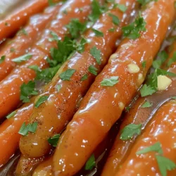 For this tasty dish, you need a few main ingredients: - 1 lb baby carrots, peeled - 3 tablespoons maple syrup - 1 tablespoon unsalted butter - 1 teaspoon cinnamon - 1/4 teaspoon nutmeg - Salt and pepper to taste Using fresh baby carrots is key. They are tender and sweet, making them perfect for glazing. Fresh carrots cook evenly, giving you a nice bite. When you can, choose organic baby carrots. They often taste better and are free from harmful chemicals. To make your dish even better, consider these options: - Alternative sweeteners like honey or agave syrup - Spices such as ginger or allspice - Garnishes like toasted nuts or raisins Using different sweeteners can change the dish's flavor profile. If you want a kick, add ginger. It pairs well with maple syrup. For garnish, fresh parsley adds color and taste. You can even sprinkle on nuts for a nice crunch. For the full recipe, check the details above. To start, you need to blanch the baby carrots. Blanching helps keep their bright color and crunch. Place the carrots in a pot of boiling water for about 3 minutes. This softens them just enough without fully cooking. After the time is up, drain the carrots and set them aside. For the right tenderness, test a carrot after blanching. It should be firm but not hard. If they need more time, blanch for an extra minute. This step is key to enjoying these sweet maple carrots. Now it’s time to make the maple glaze. In a large skillet, melt 1 tablespoon of unsalted butter over medium heat. Watch the butter closely, so it doesn’t burn. Once melted, add 3 tablespoons of maple syrup to the skillet. Stir in 1 teaspoon of cinnamon and 1/4 teaspoon of nutmeg. This mix will give your carrots a warm and inviting flavor. If you want to adjust the spice levels, try adding more cinnamon or a pinch of ginger. Taste it as you go to find your perfect balance. Next, add your blanched carrots to the skillet with the maple glaze. Toss them gently to coat each carrot evenly. Sauté the carrots for about 5 to 7 minutes. This allows the glaze to thicken and caramelize. Stir occasionally to prevent the carrots from burning. For the ideal caramelization, keep the heat at medium. If the glaze is too thick, add a splash of water to loosen it. When done, season the carrots with salt and pepper to taste. This adds depth and enhances the sweetness. Finally, remove the skillet from heat. Garnish with freshly chopped parsley for a pop of color and flavor. Enjoy this delicious side dish with your favorite meals! For more details, check the Full Recipe. To balance sweetness with savory flavors, add a hint of salt. Salt brings out the natural taste of the carrots. You can also mix in a splash of lemon juice to brighten the dish. This adds a fresh kick and cuts through the sweetness. For pairing, these carrots shine next to roasted chicken or grilled pork. They also match well with hearty grains like quinoa or rice. A side of fresh greens can round out your meal nicely. One common mistake is overcooking the carrots. This can make them mushy and bland. Keep an eye on them as they cook. You want them tender but still slightly firm. Another mistake is skipping the seasoning step. Salt and pepper are essential. They elevate the flavors and make the dish pop. Don’t forget to taste and adjust as needed. For creative serving suggestions, try using a colorful platter. This makes the carrots stand out. You can add fresh herbs for a pop of color. Chopped parsley works great. For plating, arrange the carrots in a fan shape. This adds an elegant touch. Drizzle some extra glaze on top before serving. It makes the dish look more inviting and delicious. {{image_2}} You can easily make this dish vegan. Start by replacing the butter with coconut oil or vegan butter. Both options add a lovely richness. For sweeteners, stick with maple syrup. It is naturally vegan and works great for this dish. You can also experiment with agave syrup or brown rice syrup for a different taste. These swaps keep the flavor intact while making it plant-based. Ensure all your ingredients are gluten-free. Check the labels on your maple syrup and any other products you use. Most are gluten-free, but it’s good to be sure. These glazed carrots pair well with gluten-free dishes like grilled chicken or quinoa salad. They add a sweet touch that balances well with savory flavors. You can change the flavors based on the season. In fall, try adding pumpkin spice to give your carrots a warm twist. During the summer, mix in some fresh herbs like thyme or rosemary for a bright taste. You could also toss in nuts like walnuts or pecans for added crunch. Dried fruits, like cranberries or raisins, can be a sweet surprise too. These variations let you enjoy maple glazed carrots all year long. To keep your maple glazed carrots fresh, store them in an airtight container. This helps maintain their flavor and texture. You can use glass or plastic containers with tight lids. Make sure the carrots cool down before sealing them. This prevents steam from making them soggy. If you want to keep them for longer, consider freezing them. Place the cooled carrots in a freezer bag. Remove as much air as possible before sealing. This keeps them from getting freezer burn. When stored this way, they can last up to three months. When you’re ready to enjoy your leftover carrots, reheating them carefully is key. The best method is to use a skillet on medium heat. Add a splash of water or a little butter to help them warm up without drying out. Stir the carrots gently to heat them evenly. You can also use the microwave if you're in a hurry. Place the carrots in a microwave-safe dish. Add a few drops of water and cover it with a damp paper towel. Heat for about one to two minutes. Check them and stir halfway through. This way, they stay tender and tasty. For both methods, aim to heat them until they are warmed through, but not overcooked. This ensures they retain their delicious flavor and texture. Maple glazed carrots can last about three to five days in the fridge. To keep them fresh, store them in an airtight container. This will help them stay moist and flavorful. If you notice any changes in color or smell, it’s best to throw them away. Yes, you can make maple glazed carrots ahead of time. Cook them and let them cool. Then store them in the fridge. When you're ready to serve, just reheat them in a skillet. Add a splash of maple syrup if needed to refresh the glaze. Maple glazed carrots pair well with many dishes. Here are a few great options: - Roast chicken - Grilled salmon - Pork chops - Quinoa salad - Mashed potatoes These dishes balance the sweet flavor of the carrots and create a tasty meal. You can find the full recipe for maple glazed carrots by following this link: [Full Recipe]. This will guide you through every step, ensuring you create a dish that shines on your table. Maple glazed carrots bring a sweet and savory twist to your meals. Fresh baby carrots are key for texture and taste. Our step-by-step guide showed how to achieve perfect tenderness and glaze. Remember to balance flavors and avoid common mistakes for the best results. You can also explore vegan and gluten-free options for everyone to enjoy. Store leftovers properly and reheat them to keep their delicious taste. Try these tips, and you’ll impress at your next dinner! For the full recipe, refer back and get cooking.