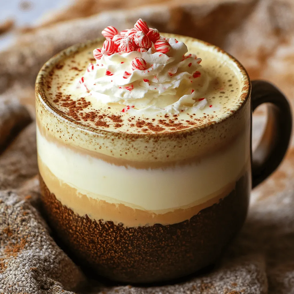 - 1 cup brewed strong coffee or espresso - 1 cup milk (dairy or non-dairy) - 2 tablespoons white chocolate chips - 2 tablespoons peppermint syrup (store-bought or homemade) - Whipped cream (for topping) - Crushed peppermint candies (for garnish) - Cocoa powder (for dusting, optional) To make a White Chocolate Peppermint Mocha, gather these ingredients. Strong coffee or espresso creates a rich base. Choose your milk, whether it's dairy or a non-dairy option. The white chocolate chips bring sweetness and creaminess. Peppermint syrup adds that festive flavor we all love. Don't forget whipped cream for a delightful topping. Crushed peppermint candies bring a crunch and holiday flair. Finally, use cocoa powder if you want a chocolatey finish. Each ingredient plays a key role in crafting this delicious drink. It’s easy to find these items at your local store. Get ready to blend these flavors together for a cozy treat. For the complete recipe, check out the [Full Recipe]. To brew a strong coffee or espresso, start by using fresh coffee beans. Grind them to a fine consistency. For espresso, use an espresso machine or stovetop method. - Coffee Method: Use 2 tablespoons of coffee for every 6 ounces of water. - Espresso Method: Use 1 ounce of ground coffee for a single shot. If you don't have an espresso machine, use a strong coffee as a substitute. It will still taste great in your drink! Now, let's melt those white chocolate chips! 1. Melt: In a small saucepan, combine the white chocolate chips and milk. 2. Heat: Use medium heat and stir constantly. Don't let it boil! You want it warm and smooth. Once melted, add the peppermint syrup to the mix. Stir well until fully combined. This blend makes your drink creamy and sweet. It’s time to bring it all together! 1. Combine: Pour your brewed coffee or espresso into a large mug. 2. Add Mixture: Slowly add the white chocolate peppermint milk mixture on top. Stir gently to mix all the flavors. Now for the fun part—garnishing! - Top: Add a generous dollop of whipped cream. - Sprinkle: Finish with crushed peppermint candies for that festive crunch. - Optional: Dust with cocoa powder for an extra touch of flavor. Enjoy your White Chocolate Peppermint Mocha as a simple holiday treat! For more details, check out the Full Recipe. - Using quality ingredients for better flavor To make a great White Chocolate Peppermint Mocha, start with fresh coffee or espresso. Strong coffee gives a rich base. Use whole milk for creaminess or non-dairy milk for a lighter taste. Choose high-quality white chocolate chips; they melt smoothly and add a rich flavor. - Adjusting sweetness and peppermint intensity The sweetness level can vary. If you prefer a sweeter drink, add more peppermint syrup. Start with two tablespoons and taste. For a milder peppermint flavor, reduce the syrup. You want the mint to enhance the drink, not overpower it. - Fixing a too-sweet drink If your drink is too sweet, try adding more coffee. This will balance out the flavor. You can also mix in a bit of unsweetened cocoa powder. It adds depth without more sugar. - Balancing flavors for a more refined taste Taste is key. If one flavor is too strong, adjust it. Add more milk to soften the white chocolate or more peppermint syrup to brighten the flavors. Experiment until you find the perfect mix. {{image_2}} If you want a dairy-free or vegan treat, there are great options. You can use almond milk, oat milk, or coconut milk instead of regular milk. Each choice gives a unique flavor. Many stores sell vegan white chocolate chips. Look for brands that use plant-based ingredients. This way, you get all the yummy taste without dairy. To make an iced version, start with cooled coffee or espresso. Blend the coffee, milk, and white chocolate mixture with ice. Using a high-speed blender works best. Blend until smooth. This creates a refreshing drink for warm days. For added depth, try a splash of vanilla extract. It brings out the sweetness of the white chocolate. You can also switch up the chocolate. Use dark chocolate or milk chocolate for a twist. This changes the drink's taste while keeping it festive. For the full recipe, check the earlier section. Enjoy your White Chocolate Peppermint Mocha in new ways! After you make your White Chocolate Peppermint Mocha, you might have some left. To store it, let the drink cool first. Pour it into an airtight container. Use a container that seals well to keep it fresh. Place the container in the fridge. This drink stays fresh for up to three days. Stir it well before drinking again. When you're ready to drink your leftover mocha, heat it gently. Pour it into a small saucepan. Warm it over low heat. Stir it often to avoid burning. You can also use a microwave. Heat it in short bursts of 30 seconds. Stir in between each burst. This method keeps the flavor intact. Enjoy your mocha just like fresh! A White Chocolate Peppermint Mocha is a cozy drink. It mixes strong coffee, creamy milk, and sweet white chocolate. Peppermint syrup adds a festive touch. It’s perfect for the holiday season or chilly days. Yes, you can use dark or milk chocolate instead of white chocolate. Each type will change the flavor. Dark chocolate gives a richer taste, while milk chocolate is sweeter. Feel free to experiment with different chocolates to find your favorite. It can be higher in calories due to the milk and white chocolate. The exact calories depend on your ingredients. If you want a lighter drink, try using low-fat milk or less syrup. For the full recipe, check out the section above. Many coffee shops sell White Chocolate Peppermint Mocha. Popular chains like Starbucks offer it during the holidays. You can also make it at home, which is fun and often tastier! You can add a splash of vanilla extract for a warm flavor. Try blending in a different syrup, like caramel, for a twist. If you love spices, sprinkle some nutmeg or cinnamon on top. Get creative to make it your own! This blog post covered how to make a delicious white chocolate peppermint mocha. We explored the key ingredients, from strong coffee to crushed peppermint, and shared easy steps. I provided tips for making the best drink, troubleshooting common issues, and even suggested variations. Remember, quality ingredients make a big difference. Whether you prefer a hot cup or a cold treat, this drink can suit your tastes. Enjoy crafting your own version, and don’t hesitate to get creative with flavors!