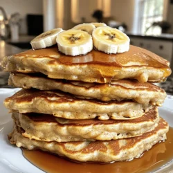 - 1 cup rolled oats (gluten-free) - 1 teaspoon baking powder - 1/2 teaspoon cinnamon - 1/4 teaspoon salt - 1 ripe banana, mashed - 1 cup almond milk (or any non-dairy milk) - 2 tablespoons maple syrup (optional) - 1 teaspoon vanilla extract - Coconut oil or butter for cooking In this recipe, we use simple and wholesome ingredients. The rolled oats serve as the base, giving the pancakes a hearty texture. Baking powder makes them fluffy, while cinnamon adds warmth and flavor. Salt balances the sweetness. For the wet ingredients, the ripe banana is key. It adds natural sweetness and moisture. Almond milk or your choice of non-dairy milk keeps the pancakes light. Maple syrup is optional but adds a nice touch if you want extra sweetness. Lastly, vanilla extract rounds out the flavors. For cooking, I recommend coconut oil or butter. Both options give a nice, rich flavor. They also help prevent sticking, ensuring perfect pancakes every time. You can find the full recipe details in the recipe section above. Enjoy making these pancakes! 1. Start by placing the rolled oats in a blender. 2. Blend the oats until they are fine and look like flour. 3. In a large bowl, combine the oat flour, baking powder, cinnamon, and salt. Mix these dry ingredients well. 1. Take a ripe banana and mash it in a bowl until smooth. 2. Add the almond milk, maple syrup (if you like it sweet), and vanilla extract. 3. Mix these wet ingredients together until they are smooth and fully blended. 1. Slowly pour the wet mixture into the dry oat flour mixture. 2. Stir gently until just combined. Let the batter sit for 5-10 minutes to thicken. 3. Heat a non-stick skillet over medium heat. Lightly grease it with coconut oil or butter. 4. Pour 1/4 cup of batter onto the skillet for each pancake. 5. Cook until bubbles form on the surface, about 2-3 minutes. 6. Carefully flip the pancake and cook for another 2 minutes, or until golden brown. 7. Repeat this process with the remaining batter, greasing the skillet as needed. Enjoy your fluffy pancakes! For the full recipe, check out the earlier sections. To get the best texture, let the batter rest for 5-10 minutes. This step allows the oats to absorb moisture, making the pancakes fluffier. If you want crispy edges, adjust the cooking temperature. A higher heat gives you those nice, crispy bits while keeping the center soft. Stack your pancakes high for a great presentation. I love to drizzle them with maple syrup. Add fresh fruit like sliced bananas or berries on top for extra flavor. A sprinkle of cinnamon enhances the taste and looks beautiful too. One mistake is not blending the oats correctly. Make sure they reach a flour-like texture. Another common error is overmixing the batter. This can make the pancakes tough. Mix until just combined for the best results. Enjoy your cooking! For the full experience, check out the Full Recipe. {{image_2}} You can make these pancakes even more fun. Adding chocolate chips makes them sweet and tasty. You can also put in nuts for a crunchy bite. Try adding spices like nutmeg or ginger for a warm flavor twist. Each change gives a new taste to the same recipe. If you want to switch things up, you can change the milk. Almond milk works well, but you can also use coconut milk or soy milk. Different sweeteners can also change the taste. Honey or agave syrup can be great options instead of maple syrup. For those who follow a vegan diet, you can swap eggs with flaxseed meal. Mix 1 tablespoon of flaxseed meal with 3 tablespoons of water and let it sit until it thickens. This works great in the recipe. If you have nut allergies, just use oat milk or rice milk instead of almond milk. You can still enjoy these pancakes while keeping your diet safe. After you make these pancakes, you may have some leftovers. To keep them fresh, you can refrigerate or freeze them. - Refrigeration guidelines: Place leftover pancakes in an airtight container. You can store them in the fridge for up to three days. This keeps them soft and tasty for your next meal. - Freezing pancakes for future use: If you want to save pancakes for later, freezing is a great option. Stack the pancakes with parchment paper between each one. Put them in a freezer-safe bag or container. They will stay fresh for up to two months. When you're ready to enjoy your pancakes again, reheating them correctly is key to keeping them delicious. - Best methods for reheating pancakes: You can reheat pancakes in a microwave or on the stove. For the microwave, place them on a plate and heat for about 20-30 seconds. For the stove, warm them in a lightly greased skillet over low heat, flipping once. - Tips for maintaining texture: To keep pancakes fluffy, don’t overheat them. If reheating in the microwave, cover them with a damp paper towel. This helps lock in moisture and keeps them soft. No, you should not use regular oats. Regular oats may contain gluten due to cross-contamination during processing. If you have celiac disease or gluten sensitivity, this can cause problems. Always look for oats labeled gluten-free to ensure they are safe to eat. These oats are processed in dedicated facilities to avoid gluten. You can easily make these pancakes vegan. Here are some swaps you can use: - Replace almond milk with any plant-based milk, like soy or oat milk. - Use a flaxseed egg instead of the mashed banana. Mix 1 tablespoon of ground flaxseed with 3 tablespoons of water. Let it sit for 5 minutes to thicken. - Skip the maple syrup or use agave syrup as a sweetener. These changes keep the pancakes tasty while making them vegan-friendly. Toppings can enhance your pancake experience. Here are some ideas: - Sliced strawberries or blueberries for a fresh touch. - A drizzle of honey or maple syrup for sweetness. - Nuts like walnuts or pecans for a crunchy bite. - Greek yogurt for added creaminess and protein. - A sprinkle of cinnamon or cocoa powder for extra flavor. Feel free to mix and match your favorites! This blog post covered how to make delicious banana oat pancakes. You learned about the right ingredients, the steps to prepare them, and tips to get the best texture. We also explored fun variations and storage methods. Baking can be simple and enjoyable. With these easy recipes and tricks, you can make breakfast special. Try them and share your results! Enjoy every bite of your flavorful pancakes.