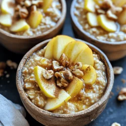 - 2 cups rolled oats - 4 cups unsweetened almond milk - 2 medium apples, peeled, cored, and diced - 1/2 cup brown sugar or maple syrup These main ingredients form the heart of your oatmeal. The rolled oats give it texture. Almond milk makes it creamy. Apples add sweetness and flavor. Brown sugar or maple syrup enhances the taste. - 1/2 cup raisins - 1 teaspoon vanilla extract - Chopped nuts (walnuts or pecans) for topping You can add raisins for chewy bites. Vanilla extract boosts the overall flavor. Chopped nuts provide a nice crunch on top. - 2 teaspoons ground cinnamon - 1/4 teaspoon nutmeg - A pinch of salt Cinnamon is key to that warm, cozy taste. Nutmeg adds a nice twist. A pinch of salt balances all the flavors perfectly. These ingredients come together to create a delightful bowl of apple cinnamon oatmeal. Feel free to mix and match as you like! Start by greasing your slow cooker with cooking spray. This step is key to ensure the oatmeal does not stick. A little spray makes clean-up easy. In a large mixing bowl, combine all the ingredients. You need: - 2 cups rolled oats - 4 cups unsweetened almond milk - 2 medium apples, peeled, cored, and diced - 1/2 cup brown sugar (or maple syrup) - 2 teaspoons ground cinnamon - 1/4 teaspoon nutmeg - 1/2 cup raisins (optional) - 1 teaspoon vanilla extract - A pinch of salt Stir well until everything mixes evenly. The apples should be well-distributed among the oats. Pour the mixture into the slow cooker and spread it out evenly. Cover the slow cooker with the lid. Cook on low for 6-8 hours or on high for 3-4 hours. Be sure to stir it occasionally. This helps the oats cook evenly. When the oatmeal is creamy and the apples are tender, give it a good stir. You can adjust the sweetness here by adding more sugar or maple syrup if needed. To ensure even cooking, keep a few tips in mind. First, always stir the mixture before cooking. This helps spread the ingredients evenly. When you cook, check the oatmeal once or twice. Give it a gentle stir to mix the layers. This keeps everything from sticking to the sides. If you want more sweetness, add sugar or maple syrup. Taste the oatmeal after cooking. Then, you can add a little more if needed. For creamier oatmeal, add a bit more almond milk. Stir it in slowly to reach your desired texture. You want it smooth but not too runny. Serving ideas can make your oatmeal shine. Use nice bowls to serve it warm. Top with a sprinkle of cinnamon for extra flavor. You can also add a few apple slices for a fresh look. For crunch, sprinkle chopped nuts like walnuts or pecans on top. This adds a nice touch and flavor. {{image_2}} You can switch up the taste of your oatmeal by adding different fruits. Pears and bananas work great. They add sweetness and a soft texture. You can also try mixing in spices like ginger or cardamom. These spices give your oatmeal a warm kick. Experimenting with flavors makes your breakfast fun and new. If you want to make this dish vegan, use plant-based milk and skip the brown sugar. Maple syrup is a great substitute for sweetening. For those who need gluten-free options, choose certified gluten-free oats. This way, everyone can enjoy a warm bowl of goodness. You can also use stevia or agave syrup to cut down on sugar. These substitutes keep the sweetness while being healthier. Serve this oatmeal with a side of yogurt or fresh fruit. Greek yogurt adds protein and creaminess. You can also pair it with a warm slice of whole grain toast. This makes a hearty and balanced breakfast. For extra crunch, add some granola on top. It makes your meal more exciting and delicious. Store your leftover oatmeal in airtight containers. Glass or plastic containers work great. Be sure to let it cool first before sealing. In the refrigerator, your oatmeal lasts up to five days. If you want to keep it longer, consider freezing it. To reheat, the best way is to use the microwave. Place the oatmeal in a bowl and add a splash of milk. Heat for about one to two minutes. Stir halfway through for even warming. You can also reheat it on the stove. Just add a little milk and warm it over low heat. To freeze oatmeal, scoop it into portions in freezer-safe containers. Leave some space at the top because it will expand. When you're ready to eat, move it to the fridge to thaw overnight. For a quicker method, you can microwave it straight from the freezer, adding extra milk to help it warm up. Yes, you can use quick oats. They cook faster and may turn mushy. Rolled oats hold their shape better, giving you a nice texture. If you choose quick oats, reduce the cooking time to 2-3 hours on low. This keeps them from becoming too soft. You can make this oatmeal on the stovetop. First, bring the almond milk to a boil. Then, add the oats, apples, and spices. Stir well. Reduce the heat to low and cover the pot. Cook for about 10-15 minutes. Stir often until the oats are creamy and the apples are tender. You can try many toppings! Consider these options: - Fresh berries like strawberries or blueberries - Chopped bananas - Coconut flakes - A dollop of yogurt - A drizzle of honey or maple syrup These toppings add flavor and fun to your oatmeal! This post covered how to make delicious slow-cooker oatmeal. We discussed the key ingredients, including oats, almond milk, and apples. You learned step-by-step instructions, perfect tips for cooking, and creative variations. Each element helps you create a warm, satisfying dish. Remember, you can change flavors and toppings to match your taste. Storing and reheating leftovers makes this a great go-to meal. Enjoy your oatmeal adventure; it's healthy and easy to love!