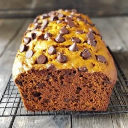 - 1 cup canned pumpkin puree - 1/2 cup vegetable oil - 2/3 cup brown sugar - 1/3 cup granulated sugar - 2 large eggs - 1 teaspoon vanilla extract - 1 1/2 cups all-purpose flour - 1 teaspoon baking soda - 1/2 teaspoon baking powder - 1 teaspoon ground cinnamon - 1/2 teaspoon ground nutmeg - 1/4 teaspoon ground ginger - 1/4 teaspoon salt - 3/4 cup semi-sweet chocolate chips - Optional: 1/2 cup chopped walnuts or pecans When I make pumpkin chocolate chip bread, I love using simple, fresh ingredients. The star of this dish is the canned pumpkin puree. It adds moisture and flavor. Vegetable oil keeps the bread soft and rich. The mix of brown and granulated sugar gives the perfect sweetness. I always use two large eggs to bind everything. Vanilla extract adds a nice touch. The flour is the base, while baking soda and baking powder help it rise. Spices like cinnamon, nutmeg, and ginger give it that warm taste we love in fall. Don't forget the salt! It enhances all the flavors. The chocolate chips bring sweetness, while nuts add crunch. You can skip the nuts if you prefer a smoother texture. For tools, you only need a 9x5-inch loaf pan, mixing bowls, a whisk, and a spatula. Simple, right? Having the right ingredients and tools makes this recipe fun and easy to follow. - Preheat your oven to 350°F (175°C). Grease a 9x5-inch loaf pan or line it with parchment paper. - In a large bowl, add 1 cup of canned pumpkin puree, 1/2 cup of vegetable oil, 2/3 cup of brown sugar, and 1/3 cup of granulated sugar. Whisk these ingredients together until smooth. - Beat in 2 large eggs, one at a time. Then, mix in 1 teaspoon of vanilla extract until well blended. - In another bowl, whisk together 1 1/2 cups of all-purpose flour, 1 teaspoon of baking soda, 1/2 teaspoon of baking powder, 1 teaspoon of ground cinnamon, 1/2 teaspoon of ground nutmeg, 1/4 teaspoon of ground ginger, and 1/4 teaspoon of salt. - Gradually stir the dry ingredients into the wet mixture. Mix until just combined. A few lumps are fine; do not overmix. - Gently fold in 3/4 cup of semi-sweet chocolate chips and, if you like, 1/2 cup of chopped walnuts or pecans. Make sure they are evenly mixed in. - Pour the batter into the prepared loaf pan. Smooth the top with a spatula. - Bake in the preheated oven for 55-65 minutes. Check doneness by inserting a toothpick into the center. It should come out clean. - Set your oven to 350°F (175°C) for even baking. - Grease your loaf pan or use parchment paper for easy removal. - Avoid overmixing the batter; mix until just combined. A few lumps are fine. - To keep your bread moist, use canned pumpkin puree. - You can adjust sweetness by adding more or less sugar. Start with 2/3 cup of brown sugar and 1/3 cup of granulated sugar. - If you want it sweeter, add a little more brown sugar. - Use a sharp knife for clean slices. - Serve warm with butter for a tasty treat. - You can also sprinkle powdered sugar on top for a nice touch. {{image_2}} You can add spices for a unique twist. Consider mixing in a pinch of cloves or allspice. These spices will deepen the flavor and give your bread a warm feel. You can also substitute chocolate chips with dried fruit. Try raisins or cranberries for a sweet touch. They will add a chewy texture that pairs well with pumpkin. If you need gluten-free options, use alternative flours like almond or oat flour. These flours work well and keep the bread moist. For vegan alternatives, substitute eggs with flaxseed meal. Mix one tablespoon of flaxseed with three tablespoons of water. Let it sit for a few minutes until it thickens. This swap maintains the bread's texture and moisture. You can incorporate other fall flavors too. Add chopped apples or pears for a fruity kick. Each bite will feel like autumn on your plate. Using a pumpkin spice blend is another great idea. Mix cinnamon, nutmeg, and ginger for that classic fall taste. It will make your bread smell amazing while baking. To store pumpkin chocolate chip bread, let it cool completely first. Wrap it tightly in plastic wrap or foil. This keeps it moist and fresh. Place the wrapped bread in an airtight container. Store it in the refrigerator for the best results. If you want to freeze your bread, slice it first for easy serving. Wrap each slice in plastic wrap and then in aluminum foil. Place the wrapped slices in a freezer bag. This helps prevent freezer burn. You can freeze it for up to three months. Pumpkin chocolate chip bread lasts about 5 to 7 days in the fridge. Keep an eye on it to make sure it stays fresh. Signs of spoilage include a dry or hard texture and a sour smell. If you see mold, throw it away. Always trust your senses to decide if it’s still good to eat. Yes, you can use fresh pumpkin. First, cook and mash your pumpkin. Make sure to drain excess moisture. Canned pumpkin is thicker and smoother, making it easier to mix. Fresh pumpkin adds a nice flavor but may change the texture slightly. You can use melted coconut oil or applesauce. Both options keep the bread moist. Applesauce makes it healthier and adds a bit of sweetness. If you use coconut oil, melt it first for easy mixing. To make this bread healthier, try these tips: - Use whole wheat flour instead of all-purpose flour. - Reduce the sugar by one-third. - Add nuts for protein and healthy fats. - Swap some oil for unsweetened applesauce. Absolutely! You can add: - Chopped nuts like walnuts or pecans for crunch. - Dried fruit, such as raisins or cranberries, for sweetness. - Different types of chocolate chips, like dark or white chocolate. Most bread recipes bake well at 350°F (175°C). If you make a denser bread, like banana bread, you might try 325°F (160°C). Always check the recipe for specific temperatures and times. This blog post covered making pumpkin chocolate chip bread. We discussed essential ingredients, like pumpkin puree and chocolate chips, along with useful tips to perfect your loaf. You learned about variations for different tastes and dietary needs. Remember to store your bread correctly for freshness. Baking offers joy and creativity, so enjoy the process. Let your loaf bring warmth and happiness to your table.