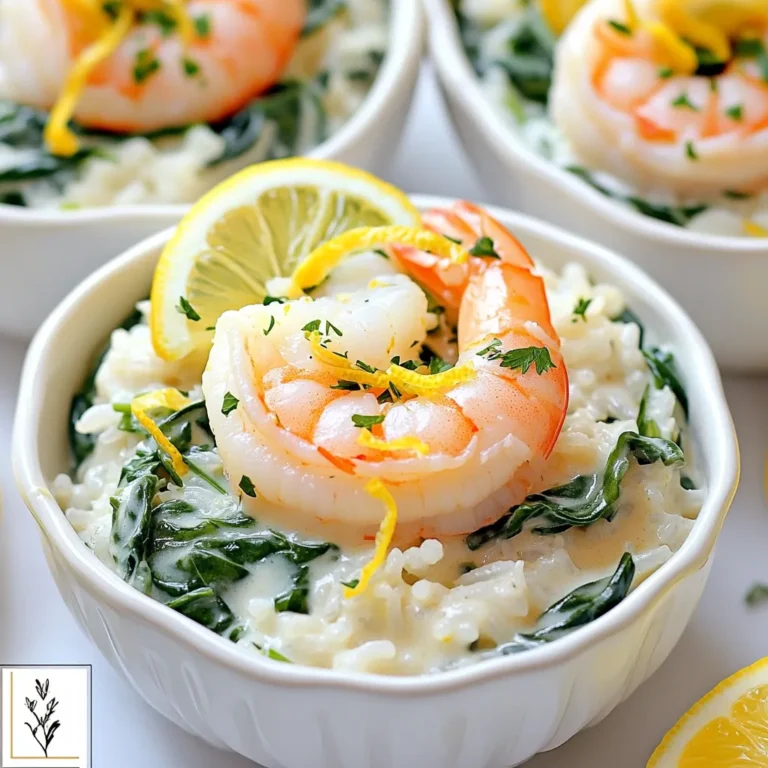 - 1 pound shrimp, peeled and deveined - 1 cup long-grain rice (like basmati or jasmine) - 2 cups chicken or vegetable broth - 1 cup heavy cream - 4 cloves garlic, minced - Zest and juice of 1 lemon - 1 cup spinach, roughly chopped - 2 tablespoons olive oil - Salt and pepper to taste - Fresh parsley, chopped (for garnish) - Optional: Lemon slices for garnish This dish starts with fresh shrimp, which gives it a bright flavor. I love using long-grain rice, like basmati or jasmine. It cooks well and adds a lovely texture. For the broth, chicken or vegetable options work great. The creamy sauce is the star here. Heavy cream makes it rich and smooth. Minced garlic adds a nice punch. The lemon zest and juice bring a refreshing brightness. Don't forget the spinach! It wilts beautifully and adds color and nutrients. Olive oil enhances the flavors and helps cook the shrimp. Season with salt and pepper to taste. Finally, fresh parsley makes a perfect garnish. If you want a bit of flair, add lemon slices on top. This dish looks as good as it tastes! 1. Start by heating 2 tablespoons of olive oil in a large skillet over medium heat. 2. Add 4 cloves of minced garlic to the pan. Sauté for about 1 minute until it smells great. 3. Next, add 1 pound of peeled and deveined shrimp. Season them with salt and pepper. 4. Cook the shrimp for 2-3 minutes until they turn pink and are fully cooked. 5. Once done, take the shrimp out of the pan and set them aside. 1. In the same pan, add 1 cup of long-grain rice, like basmati or jasmine. Toast it for about 2 minutes by stirring often. This helps the rice get a nice flavor. 2. Pour in 2 cups of chicken or vegetable broth, along with the zest and juice of 1 lemon. 3. Bring this mixture to a boil. Once boiling, reduce the heat to low. 4. Cover the pan and let it simmer for about 15 minutes. The rice should absorb the liquid and become tender. 1. After the rice is cooked, stir in 1 cup of heavy cream and 1 cup of roughly chopped spinach. 2. Cook this mixture for an additional 2-3 minutes. This allows the spinach to wilt and the sauce to thicken. 3. Finally, return the cooked shrimp to the pan and gently fold them into the creamy rice. 4. Taste your dish and adjust with more salt and pepper if needed. Enjoy your one-pan creamy lemon garlic shrimp rice! To avoid overcooking shrimp, cook them just until they turn pink. This usually takes 2-3 minutes. Remove them from the pan as soon as they are done. Overcooked shrimp can become rubbery and lose their taste. Adjusting the creaminess is easy. If you want a richer sauce, add more heavy cream. For a lighter dish, use less cream or swap it with a dairy-free alternative. Taste the dish as you cook. Add salt and pepper to reach your preferred flavor. The best pan for this recipe is a large skillet. A non-stick skillet works well for easy cleanup. It helps prevent the rice from sticking. If you have a wide skillet, use that for better heat distribution. For utensils, have a sturdy spatula or wooden spoon. These tools help you stir without scratching the pan. A measuring cup for the broth and cream will also help keep your ratios right. Garnishing adds a nice touch. Use fresh parsley for bright color and flavor. Lemon slices can also add a pop of color and an extra zing. When serving, use shallow bowls. This method shows off the creamy rice. You can also drizzle a bit of olive oil on top for added richness. Consider serving the dish with a simple green salad to balance the meal. {{image_2}} If you want to make this dish dairy-free, use coconut cream or cashew cream instead of heavy cream. These alternatives give a rich taste without dairy. For a gluten-free option, choose rice like jasmine or basmati. Both work well and keep the dish light and tasty. You can boost the flavor by adding fresh herbs like basil or thyme. A pinch of red pepper flakes adds a nice kick too. For extra nutrition, toss in veggies like bell peppers or peas. They add color and crunch, making your meal even better. If you don’t have shrimp, you can swap it with chicken or tofu. Chicken needs a bit more time to cook, about 6-8 minutes, until it is no longer pink. Tofu cooks quickly, so just sauté it for about 4-5 minutes until golden. Each option changes the dish but keeps it delicious. Store your leftovers in an airtight container. This keeps the dish fresh. You can keep it in the fridge for up to three days. Make sure to let it cool before sealing. To reheat, use a skillet over low heat. This keeps the shrimp tender. Stir in a splash of cream to maintain the creamy texture. You want to avoid overcooking the shrimp during reheating. You can freeze this dish. Portion it into freezer-safe containers. It stays good for up to three months. Thaw overnight in the fridge before reheating. Reheat in a skillet, adding a bit of cream to keep it creamy. Can I use frozen shrimp? Yes, you can use frozen shrimp. Just thaw them first. This helps them cook evenly. Make sure to drain any excess water before adding them to the pan. What can I serve with this dish? You can serve this dish with a simple salad or steamed veggies. Garlic bread also pairs well. For a lighter meal, try some lemon wedges on the side. Is this recipe suitable for meal prep? Absolutely! This dish stores well. You can make it ahead and keep it in the fridge. Just reheat it gently when you're ready to eat. How can I make this recipe spicier? To add heat, try adding red pepper flakes or diced jalapeños. You can also use a spicy seasoning blend. Just adjust to your taste for the perfect kick! We covered how to make a delicious one-pan creamy lemon garlic shrimp rice dish. You learned about the key ingredients, like shrimp, rice, and a creamy sauce. I shared easy steps to prepare and cook the dish, plus useful tips to perfect it. You also discovered different variations and storage tips. Try this recipe to impress your family or friends. It's simple but full of flavor. Enjoy experimenting with your own twists! Your cooking skills will shine with this dish.