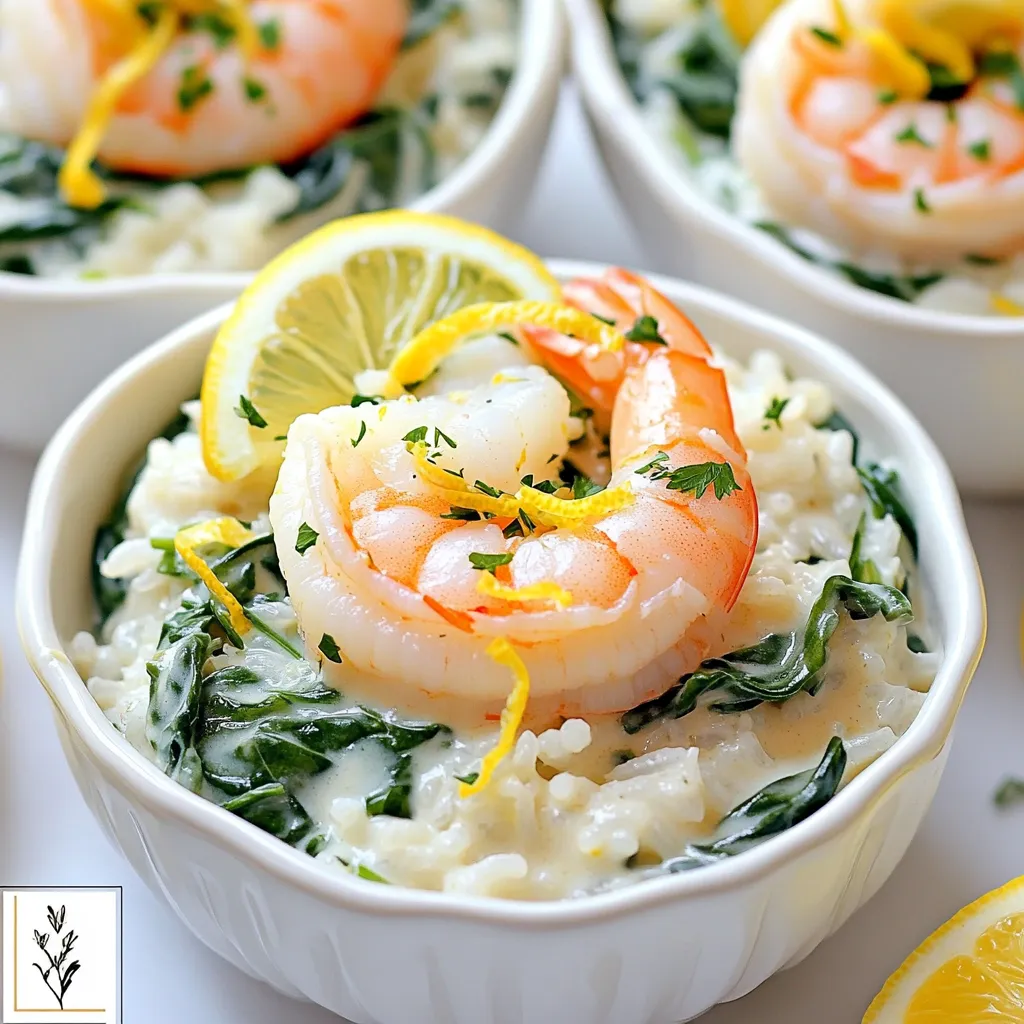 - 1 pound shrimp, peeled and deveined - 1 cup long-grain rice (like basmati or jasmine) - 2 cups chicken or vegetable broth - 1 cup heavy cream - 4 cloves garlic, minced - Zest and juice of 1 lemon - 1 cup spinach, roughly chopped - 2 tablespoons olive oil - Salt and pepper to taste - Fresh parsley, chopped (for garnish) - Optional: Lemon slices for garnish This dish starts with fresh shrimp, which gives it a bright flavor. I love using long-grain rice, like basmati or jasmine. It cooks well and adds a lovely texture. For the broth, chicken or vegetable options work great. The creamy sauce is the star here. Heavy cream makes it rich and smooth. Minced garlic adds a nice punch. The lemon zest and juice bring a refreshing brightness. Don't forget the spinach! It wilts beautifully and adds color and nutrients. Olive oil enhances the flavors and helps cook the shrimp. Season with salt and pepper to taste. Finally, fresh parsley makes a perfect garnish. If you want a bit of flair, add lemon slices on top. This dish looks as good as it tastes! 1. Start by heating 2 tablespoons of olive oil in a large skillet over medium heat. 2. Add 4 cloves of minced garlic to the pan. Sauté for about 1 minute until it smells great. 3. Next, add 1 pound of peeled and deveined shrimp. Season them with salt and pepper. 4. Cook the shrimp for 2-3 minutes until they turn pink and are fully cooked. 5. Once done, take the shrimp out of the pan and set them aside. 1. In the same pan, add 1 cup of long-grain rice, like basmati or jasmine. Toast it for about 2 minutes by stirring often. This helps the rice get a nice flavor. 2. Pour in 2 cups of chicken or vegetable broth, along with the zest and juice of 1 lemon. 3. Bring this mixture to a boil. Once boiling, reduce the heat to low. 4. Cover the pan and let it simmer for about 15 minutes. The rice should absorb the liquid and become tender. 1. After the rice is cooked, stir in 1 cup of heavy cream and 1 cup of roughly chopped spinach. 2. Cook this mixture for an additional 2-3 minutes. This allows the spinach to wilt and the sauce to thicken. 3. Finally, return the cooked shrimp to the pan and gently fold them into the creamy rice. 4. Taste your dish and adjust with more salt and pepper if needed. Enjoy your one-pan creamy lemon garlic shrimp rice! To avoid overcooking shrimp, cook them just until they turn pink. This usually takes 2-3 minutes. Remove them from the pan as soon as they are done. Overcooked shrimp can become rubbery and lose their taste. Adjusting the creaminess is easy. If you want a richer sauce, add more heavy cream. For a lighter dish, use less cream or swap it with a dairy-free alternative. Taste the dish as you cook. Add salt and pepper to reach your preferred flavor. The best pan for this recipe is a large skillet. A non-stick skillet works well for easy cleanup. It helps prevent the rice from sticking. If you have a wide skillet, use that for better heat distribution. For utensils, have a sturdy spatula or wooden spoon. These tools help you stir without scratching the pan. A measuring cup for the broth and cream will also help keep your ratios right. Garnishing adds a nice touch. Use fresh parsley for bright color and flavor. Lemon slices can also add a pop of color and an extra zing. When serving, use shallow bowls. This method shows off the creamy rice. You can also drizzle a bit of olive oil on top for added richness. Consider serving the dish with a simple green salad to balance the meal. {{image_2}} If you want to make this dish dairy-free, use coconut cream or cashew cream instead of heavy cream. These alternatives give a rich taste without dairy. For a gluten-free option, choose rice like jasmine or basmati. Both work well and keep the dish light and tasty. You can boost the flavor by adding fresh herbs like basil or thyme. A pinch of red pepper flakes adds a nice kick too. For extra nutrition, toss in veggies like bell peppers or peas. They add color and crunch, making your meal even better. If you don’t have shrimp, you can swap it with chicken or tofu. Chicken needs a bit more time to cook, about 6-8 minutes, until it is no longer pink. Tofu cooks quickly, so just sauté it for about 4-5 minutes until golden. Each option changes the dish but keeps it delicious. Store your leftovers in an airtight container. This keeps the dish fresh. You can keep it in the fridge for up to three days. Make sure to let it cool before sealing. To reheat, use a skillet over low heat. This keeps the shrimp tender. Stir in a splash of cream to maintain the creamy texture. You want to avoid overcooking the shrimp during reheating. You can freeze this dish. Portion it into freezer-safe containers. It stays good for up to three months. Thaw overnight in the fridge before reheating. Reheat in a skillet, adding a bit of cream to keep it creamy. Can I use frozen shrimp? Yes, you can use frozen shrimp. Just thaw them first. This helps them cook evenly. Make sure to drain any excess water before adding them to the pan. What can I serve with this dish? You can serve this dish with a simple salad or steamed veggies. Garlic bread also pairs well. For a lighter meal, try some lemon wedges on the side. Is this recipe suitable for meal prep? Absolutely! This dish stores well. You can make it ahead and keep it in the fridge. Just reheat it gently when you're ready to eat. How can I make this recipe spicier? To add heat, try adding red pepper flakes or diced jalapeños. You can also use a spicy seasoning blend. Just adjust to your taste for the perfect kick! We covered how to make a delicious one-pan creamy lemon garlic shrimp rice dish. You learned about the key ingredients, like shrimp, rice, and a creamy sauce. I shared easy steps to prepare and cook the dish, plus useful tips to perfect it. You also discovered different variations and storage tips. Try this recipe to impress your family or friends. It's simple but full of flavor. Enjoy experimenting with your own twists! Your cooking skills will shine with this dish.