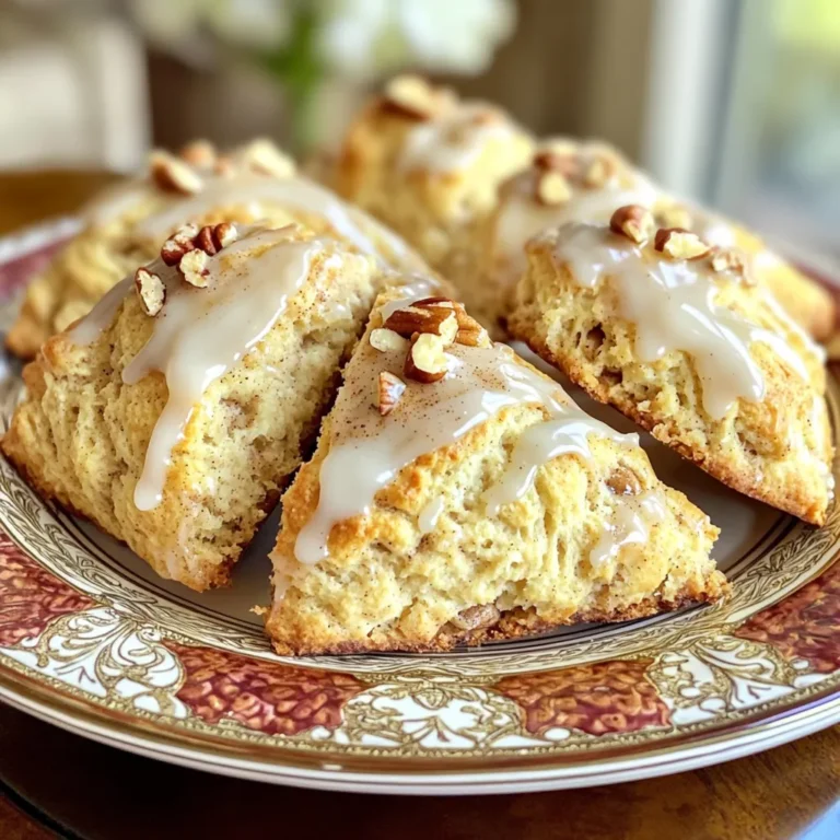 - 2 cups all-purpose flour - 1/3 cup granulated sugar - 1 tablespoon baking powder - 1/2 teaspoon salt - 1 teaspoon ground cinnamon - 1/2 cup cold unsalted butter, cubed - 1/2 cup buttermilk - 1 large egg - 1 teaspoon vanilla extract These main ingredients are key to making the best cinnamon roll scones. The all-purpose flour gives the scones structure. Granulated sugar adds sweetness. Baking powder helps them rise. The salt balances the flavors, while ground cinnamon gives that classic cinnamon roll taste. Cold unsalted butter creates flaky layers. Buttermilk adds moisture and richness. The egg binds everything together. Lastly, vanilla extract enhances the flavor. - 1/2 cup packed brown sugar - 1/4 cup chopped pecans or walnuts (optional) - For the glaze: - 1 cup powdered sugar - 2 tablespoons milk - 1/2 teaspoon vanilla extract The brown sugar is optional but adds a nice sweetness and depth. If you like nuts, chopped pecans or walnuts give a delightful crunch. For the glaze, powdered sugar, milk, and vanilla extract create a sweet finish. You can skip the glaze if you prefer plain scones, but it does make them extra special. 1. Preheat your oven to 400°F (200°C). Line a baking sheet with parchment paper. 2. In a large bowl, mix together these dry ingredients: - 2 cups all-purpose flour - 1/3 cup granulated sugar - 1 tablespoon baking powder - 1/2 teaspoon salt - 1 teaspoon ground cinnamon 3. Add 1/2 cup cold unsalted butter, cubed, into the flour mix. Use your fingers to blend it. You want it to look like coarse crumbs. 4. In a separate bowl, mix these wet ingredients: - 1/2 cup buttermilk - 1 large egg - 1 teaspoon vanilla extract 5. Pour the wet mix into the dry mix. Stir until just combined. Do not overmix! 6. On a lightly floured surface, roll the dough into a rectangle, about 1/2-inch thick. 7. Evenly spread 1/2 cup packed brown sugar over the dough. If using, add 1/4 cup chopped pecans or walnuts. 8. Roll the dough tightly from the long side into a log shape. Cut the log into 1-inch wide pieces. 9. Place the scones on the prepared baking sheet, leaving space between them. 10. Bake for 15-18 minutes. They should be lightly golden on the top when done. Cold butter is key for scones. It helps create a flaky texture. When you mix in the butter, use your fingers or a pastry cutter. Aim for small pieces, about the size of peas. This keeps the butter from melting too soon. Avoid overmixing the dough. Overmixing makes scones tough and dry. Mix until just combined, and then stop. This will keep your scones light and fluffy. To get the perfect glaze, mix the powdered sugar, milk, and vanilla. You want a thick yet pourable consistency. If it’s too thick, add a bit more milk. If it’s too thin, add more sugar. When drizzling, use a spoon or a squeeze bottle. Start in the center and move outward. This gives a nice, even look. Scones shine at breakfast or brunch. Serve them warm with butter or jam. You can also pair them with cream for a treat. Coffee or tea goes well with these scones. The rich flavors balance perfectly. You can even try a spiced chai for a fun twist! {{image_2}} You can make your cinnamon roll scones even better! Adding chocolate chips gives a sweet twist. Dried fruits like raisins or cranberries add a chewy texture. For seasonal flair, try adding nutmeg or ginger. These spices pair well with cinnamon and enhance the flavor. Need gluten-free scones? Use a gluten-free flour blend. Many work well in scone recipes. For a vegan option, swap the egg for a flax egg. Use plant-based milk instead of buttermilk. These simple changes keep your scones tasty for all diets. Turn your scones into mini desserts! Slice them in half and fill with whipped cream or ice cream. You can also make scone sandwiches. Use cream cheese and fresh fruit for a fun snack. These ideas make your cinnamon roll scones a hit at any gathering. To keep your scones fresh, store them in an airtight container. This helps to keep moisture in and air out. Place them at room temperature for up to two days. If you want to keep them longer, consider refrigeration. Just remember to wrap them well to avoid drying out. You can freeze scones before or after baking. To freeze before baking, cut the dough into pieces. Place the pieces on a baking sheet and freeze them until firm. Then, transfer them to a freezer bag. They can stay frozen for up to three months. To bake, add a few extra minutes to the baking time. If you freeze scones after baking, let them cool first. Wrap each scone in plastic wrap and place them in a freezer bag. Again, they can last up to three months. To enjoy, thaw them at room temperature. To reheat scones, use your oven for the best taste. Preheat the oven to 350°F (175°C). Place the scones on a baking sheet and cover them loosely with foil. Heat for about 10 minutes. This warms them without making them dry. You can also use a microwave, but the oven gives better results. Enjoy your warm, tasty scones! To make your scones lighter, use cold butter. Cold butter creates steam when baking. This steam helps the scones rise. Also, do not overmix the dough. Mix just until the ingredients combine. You want to see some flour. This keeps the scones fluffy. Yes, you can prepare the dough ahead of time. Wrap it tightly in plastic wrap. Store it in the fridge for up to 24 hours. This helps the flavors develop. When ready, roll it out and bake. If you don't have buttermilk, use regular milk. Add one tablespoon of vinegar or lemon juice. Let it sit for five minutes. This will mimic buttermilk's tangy flavor. You can also use yogurt or sour cream mixed with water. Cinnamon roll scones last about three days at room temperature. Store them in an airtight container. For longer storage, freeze them. They can last up to three months in the freezer. Absolutely! If you prefer no nuts, just leave them out. The scones will still taste great. You can add chocolate chips or dried fruit for a fun twist. You have learned how to make delicious cinnamon roll scones. We covered all the main ingredients, including flour, sugar, and buttermilk, as well as tips to achieve the perfect texture. The step-by-step guide helped you combine flavors, shape the dough, and bake scones to perfection. Consider trying different flavors and dietary options to personalize your baking. Remember, storing and reheating your scones properly can keep them fresh and tasty. Enjoy sharing your scones with family and friends for breakfast or brunch!