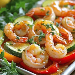 - 1 lb large shrimp, peeled and deveined - 2 medium zucchinis, sliced into half-moons - 1 red bell pepper, sliced - 4 cloves garlic, minced - 1/4 cup honey - 2 tablespoons low sodium soy sauce - 1 tablespoon olive oil - 1 teaspoon fresh ginger, minced - 1/2 teaspoon black pepper - 1/4 teaspoon crushed red pepper flakes (optional) - Fresh cilantro or parsley In this recipe, I focus on simple and fresh flavors. The shrimp brings a nice sweet taste. The zucchinis and red bell peppers add crunch and color. Using fresh garlic and ginger gives you a great aroma. Honey adds a light sweetness that balances the soy sauce's saltiness. You can adjust the spice by adding or skipping the crushed red pepper flakes. Garnish with fresh cilantro or parsley for a bright finish. This dish is easy to make and perfect for busy nights. Enjoy! - Preheat your oven to 400°F (200°C). - Line a sheet pan with parchment paper. This makes cleanup easy. - Combine honey, soy sauce, garlic, olive oil, ginger, black pepper, and red pepper flakes. - Whisk until well blended. This will make a tasty sauce. - Add shrimp to the marinade and stir gently. - Let sit for 10 minutes to absorb the flavors. The shrimp will soak up the marinade well. - Spread zucchini and red bell pepper on the sheet pan. - Drizzle with olive oil and season with salt and pepper. Toss to coat evenly. - Arrange the marinated shrimp over the vegetables. - Bake for 10-12 minutes, until shrimp turn pink and opaque. Keep a close eye to avoid overcooking. - Remove from oven and garnish with fresh herbs like cilantro or parsley. This adds a fresh touch to your dish. - Watch cooking time carefully. Shrimp cook fast! - Use a meat thermometer for precision. Aim for 120°F (49°C). Cooking shrimp can be tricky. If you cook them too long, they turn rubbery. Keep a close eye on them. When they turn pink and opaque, they are ready. A meat thermometer helps a lot. It shows you the right temp without guesswork. - Let shrimp marinate longer for deeper flavors. Aim for at least 30 minutes. - Adjust spice levels with crushed red pepper. Add more for extra heat. Marinating shrimp is key. Letting them sit in the sauce for longer lets the flavors soak in. I often let them marinate for at least 30 minutes. If you love heat, add more crushed red pepper. It makes the dish pop! - Benefits of using parchment paper. It makes cleanup a breeze. - Easy ways to wash the sheet pan efficiently. Soak it in warm, soapy water. Using parchment paper is a game changer. It keeps your sheet pan clean and saves time. When done cooking, just toss it away. For stubborn bits, soak the sheet pan in warm, soapy water. It makes washing easy and quick! {{image_2}} You can switch up the veggies in this dish. If you want, try using broccoli or bell peppers. Both add a nice crunch and flavor. Asparagus and snap peas also work well. They bring a fresh taste and are quick to cook. Don't feel stuck with shrimp. You can easily swap shrimp for chicken or tofu. Both options soak up the sweet honey garlic flavor. If you're a fish lover, consider using salmon. It cooks quickly and pairs nicely with the other ingredients. If you need a gluten-free meal, use tamari instead of soy sauce. Tamari offers a similar taste without the gluten. Always double-check the honey label as some brands may contain gluten. These swaps help you enjoy this recipe without worry. To keep your leftovers fresh, place them in the fridge. Use airtight containers to avoid air and moisture. This helps the dish stay tasty for up to three days. Make sure the shrimp and veggies cool down before sealing the containers. This prevents steam buildup that can lead to sogginess. When it’s time to enjoy your leftovers, you have a couple of choices. You can use the microwave or the oven. If you choose the microwave, heat in short bursts. Start with one minute, check, and stir. For the oven, preheat to 350°F (175°C) and bake for about 10 minutes. Always check the shrimp to avoid overcooking. You want them warm, not rubbery! Freezing is a great way to save this dish for later. To freeze, let it cool completely. Then, place it in a freezer-safe container. Remove any excess air before sealing. Write the date on the container. This dish will stay fresh for up to three months. When you're ready to eat, thaw it overnight in the fridge. Reheat it as mentioned above for the best taste. This dish is quick to make. It takes about 10 minutes to prep. Cooking takes around 10 to 12 minutes. So, in total, you need about 25 minutes. Yes, you can! The shrimp and veggies can be prepped ahead. Store the marinated shrimp in the fridge for up to 2 hours. For cooked leftovers, keep them in airtight containers. They stay fresh for 2 to 3 days. Absolutely! This recipe is perfect for a busy night. You can prep and cook it all in one pan. The simple steps make it easy to follow, even when in a rush. You have many choices for sides! Serve it with steamed rice or quinoa for a filling meal. A fresh salad adds a nice crunch. Garlic bread can also be a tasty option to soak up the sauce. You can make a tasty Sheet-Pan Honey Garlic Shrimp & Zucchini with simple steps. We covered the ingredients, marinade, and cooking process. Don’t forget the tips for the best results and easy cleanup. Fresh herbs and adjusted spices can boost your dish, too. This meal fits busy weeknights and is easy to prep in advance. Enjoy cooking this dish and impressing your family or friends with your skills!