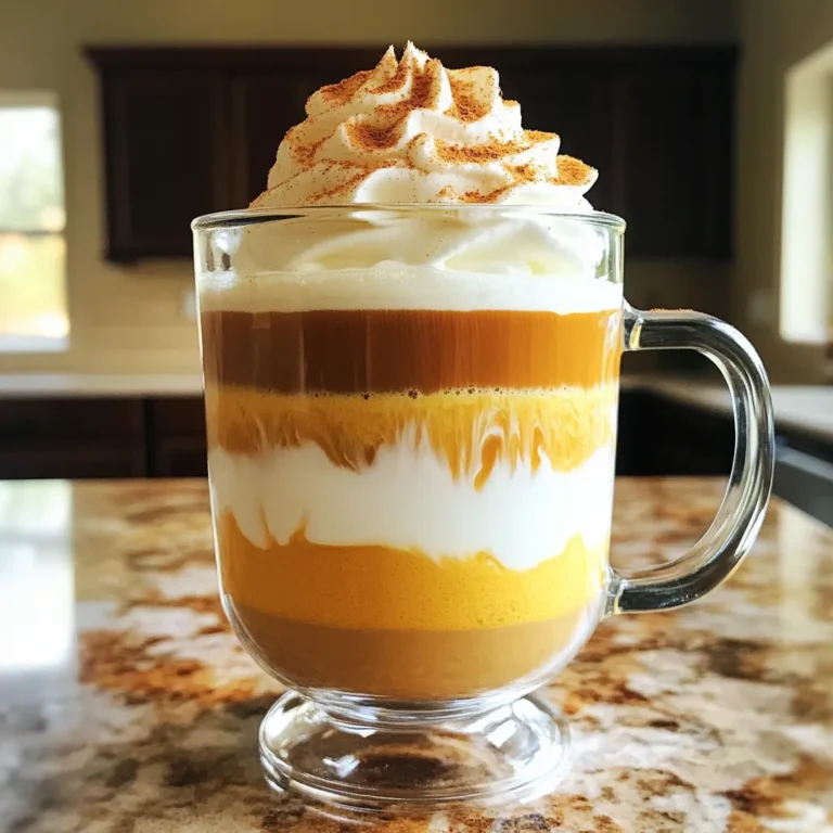 To make pumpkin whipped coffee, you need a few key items. Here is what you will need: - 2 tablespoons instant coffee - 2 tablespoons hot water - 2 tablespoons sugar - 2 tablespoons pumpkin puree - 1 teaspoon pumpkin spice blend (cinnamon, nutmeg, ginger) - ½ cup milk (dairy or non-dairy) - Whipped cream (for topping) - Additional pumpkin spice (for garnish) These ingredients come together to create a rich, flavorful drink that warms you up. You can play around with some ingredients if you want. Here are some options: - Use maple syrup instead of sugar for a natural sweetener. - Swap pumpkin puree for sweet potato puree for a different taste. - Try oat milk or almond milk if you prefer non-dairy options. - Add a dash of vanilla extract for extra flavor. Feel free to mix and match to find what you enjoy the most. To make this drink, you will need some basic tools. Here is what I suggest: - A medium bowl for mixing - A hand mixer or whisk to whip the coffee - A small bowl for mixing the pumpkin and spice - A glass or mug for serving Having the right tools makes the process easier and more fun. Start by gathering your ingredients. You will need 2 tablespoons of instant coffee, 2 tablespoons of hot water, and 2 tablespoons of sugar. In a medium bowl, mix the instant coffee, hot water, and sugar. Use a hand mixer or whisk to whip this mixture. Keep whipping until it becomes light and frothy. This should take about 3-5 minutes. The whipped coffee will have a nice, airy texture. Next, grab another small bowl. Here, you will mix the pumpkin puree with the pumpkin spice blend. You need 2 tablespoons of pumpkin puree and 1 teaspoon of pumpkin spice, which is a mix of cinnamon, nutmeg, and ginger. Stir these together until well combined. This step brings out the warm, cozy flavors of fall. Now, it’s time to put everything together. In a glass or mug, pour in ½ cup of milk. You can choose dairy or non-dairy milk based on your preference. Gently stir in the pumpkin mixture. Make sure it is evenly mixed. Then, carefully spoon the whipped coffee over the milk and pumpkin blend. Let it float on top for a beautiful look. For extra indulgence, add whipped cream on top. Sprinkle some additional pumpkin spice for garnish. Serve this delightful drink right away. Remember to stir before sipping for the best taste! To make your coffee light and fluffy, whip it well. Use a hand mixer for quick results. If you do not have one, a whisk will work too. Whip the mix for 3-5 minutes until it feels airy. The right texture is key for a great drink. It should float nicely on top of the milk. I love to adjust sweetness based on my taste. Start with two tablespoons of sugar. If you want it sweeter, add more sugar little by little. You can also try honey or maple syrup for a twist. For flavor, mix in more pumpkin spice if you like a stronger taste. Each sip can be your personal touch. Serve your coffee in a clear glass to show off those layers. Top it with whipped cream for a creamy treat. A sprinkle of pumpkin spice adds a nice touch and extra flavor. You can enjoy it warm or cold, depending on your mood. Try pairing it with a pumpkin muffin or a slice of pie for a full fall experience. {{image_2}} I love a chilled drink on warm days. For iced pumpkin whipped coffee, start with the whipped coffee base. Make it the same as before. After whipping, pour the milk over ice instead of a warm cup. Then, spoon the whipped coffee on top. This way, you get that cool, creamy sip with every taste. You can enjoy this treat even if you avoid dairy. Just swap regular milk for almond, oat, or coconut milk. The flavor stays rich and creamy. Follow the same steps for whipping the coffee. The pumpkin and spice blend will still shine through, giving you that cozy fall taste. Want to add a little more flair? Try making a pumpkin spice latte twist! After mixing the pumpkin and spices, add a shot of espresso or strong brewed coffee. This gives your drink a stronger coffee flavor. Pour this mix into the milk before adding the whipped coffee. It’s a delightful twist that takes the classic to a new level! If you have leftover whipped coffee, store it in an airtight container. Place it in the fridge for up to two days. The whipped coffee may lose some fluffiness, but it’s still tasty. Just give it a quick stir before using it again. To reheat, warm the milk and pumpkin mixture gently on the stove. Avoid boiling it. You can also use leftover whipped coffee in desserts. Try adding it to pancakes or waffles for a fun twist. Another option is to blend it into smoothies for a fall flavor. The instant coffee lasts a long time in your pantry. It can stay good for years if kept dry. Pumpkin puree also has a decent shelf life. If you open a can, use it within a week or freeze it for later. Milk, whether dairy or non-dairy, typically lasts about a week after opening. Always check for freshness before use. Pumpkin whipped coffee is a fun drink that mixes coffee and pumpkin. It blends instant coffee, sugar, and pumpkin puree into a fluffy topping. You whip the coffee mixture until it's light and creamy. Then, you pour it over milk mixed with pumpkin and spices. This drink is perfect for fall! Yes, you can use fresh pumpkin. You will need to cook and mash it first. Make sure it’s smooth like store-bought pumpkin puree. This gives your drink a nice texture. Just remember, fresh pumpkin may have a milder taste. To reduce sweetness, cut back on the sugar. You can start with just one tablespoon. Taste the whipped coffee and add more sugar if needed. You can also use unsweetened milk or add more pumpkin puree to balance the flavors. Yes, it can be vegan! Use non-dairy milk like almond or oat milk. Make sure to pick a plant-based whipped cream if you want to top it. This way, everyone can enjoy this tasty drink. If you don't have instant coffee, you can brew strong coffee instead. Use about 1/4 cup of brewed coffee for the recipe. Whip the brewed coffee with sugar until frothy. Then, follow the rest of the recipe as usual. Enjoy the same great flavor! In this blog post, we explored the world of pumpkin whipped coffee. We covered essential and optional ingredients, plus the tools you need. You learned how to prepare the coffee base, mix in pumpkin, and add spices. Tips for getting the perfect whip and customizing your drink were shared. We also discussed variations, storage, and answered common questions. Enjoy creating your pumpkin whipped coffee. It’s a cozy drink full of fall flavor. You can make it just the way you like.