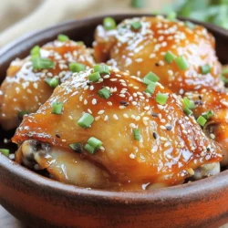 - 2 pounds boneless, skinless chicken thighs - 1/2 cup honey - 1/4 cup low sodium soy sauce - 4 cloves garlic, minced - 2 tablespoons rice vinegar - 1 tablespoon sesame oil - 1 teaspoon ground ginger - 1/4 teaspoon red pepper flakes (optional) - Salt and pepper to taste - 1 tablespoon cornstarch (for thickening, optional) - 2 tablespoons sesame seeds for garnish - Chopped green onions for garnish When I cook, I love to use fresh ingredients. For this honey garlic chicken, you need chicken thighs. They are juicy and tender. I use boneless, skinless thighs for easy cooking. Honey adds a sweet touch. Soy sauce gives a savory depth. Minced garlic brings a strong flavor. You can add rice vinegar for tang. Sesame oil adds a rich taste. Ground ginger gives warmth. Red pepper flakes can spice things up if you like heat. For garnishes, use salt and pepper to your taste. If you want a thicker sauce, consider cornstarch. Sesame seeds and green onions make the dish look pretty. They also add a nice crunch. With these ingredients, you can make a tasty meal in no time. Enjoy the process of cooking! - Set Instant Pot to Sauté mode. - Season chicken thighs with salt and pepper. - Brown chicken for 2-3 minutes on both sides. Sautéing adds flavor. The chicken gets nice and golden. This step is simple and quick. - Whisk together honey, soy sauce, garlic, rice vinegar, ginger, and red pepper flakes. This sauce brings sweet and savory together. It will coat the chicken with a delicious glaze. - Return chicken to pot and pour sauce over it. - Set Instant Pot to Manual mode for 10 minutes. Now, the magic happens! The chicken absorbs all the great flavors. - Allow natural release for 10 minutes. - Perform quick release and open the lid cautiously. Safety first! Wait for the steam to go down. This helps keep the chicken juicy. - Remove chicken, set Instant Pot back to Sauté. - Mix cornstarch with water and stir into sauce. If you like a thicker sauce, this step is for you. It adds a nice finish to your dish. - Return chicken to pot and coat with sauce. - Serve hot, garnished with sesame seeds and green onions. Garnishing makes your meal look beautiful. It also adds a nice crunch and fresh flavor. Enjoy your tasty meal! - Use boneless, skinless thighs for optimal tenderness. They stay juicy and cook well in the Instant Pot. - It is important to season the chicken before sautéing. A sprinkle of salt and pepper adds great flavor. - To adjust sauce thickness, use cornstarch. Mix it with water to form a slurry. - Timing is key when adding the cornstarch slurry. Stir it in during the last few minutes of cooking for best results. - You can add extra spices or vegetables. Try adding bell peppers or broccoli for a colorful twist. - Substituting ingredients is easy for dietary needs. Use tamari instead of soy sauce for gluten-free options. {{image_2}} You can swap chicken thighs for chicken breasts in this recipe. Chicken breasts are leaner and cook a bit faster. Adjust the cooking time to about 8 minutes to avoid dryness. If you want a plant-based option, try tofu. Firm tofu works best. Press it to remove extra water, then cube it. Cook it until golden before adding the sauce. Shrimp is another great choice! Use peeled, deveined shrimp and cook for just 3-4 minutes. They cook quickly and soak up the honey garlic flavor nicely. Want to spice things up? Add jalapeños or sriracha to the sauce. Start with a small amount, like a teaspoon, and taste as you go. You can always add more heat! For a twist on sweetness, use maple syrup or agave instead of honey. These options add a unique flavor. Adjust the amount based on your taste. You can mix and match until it’s just right! Pair your honey garlic chicken with rice or noodles for a filling meal. White rice, brown rice, or even cauliflower rice works well. If you prefer noodles, try udon or rice noodles. You can also create a honey garlic chicken bowl. Add your favorite vegetables, like steamed broccoli or snap peas. Top it with sesame seeds and green onions for a nice crunch. This makes for a great lunch or dinner option! To keep your honey garlic chicken fresh, store it in the fridge. Use airtight containers to avoid air exposure. This keeps the chicken moist and tasty. Make sure to cool the dish before sealing it. Leftovers can last up to four days in the fridge. You can freeze honey garlic chicken for later use. Place it in a freezer-safe container. Make sure to remove as much air as you can. This helps prevent freezer burn. The chicken can stay good for up to three months. To thaw, move it to the fridge overnight. This slow thawing gives the best results. When reheating, use a microwave or skillet. In the microwave, heat in short bursts. Stir often to keep the sauce from splattering. If you use a skillet, add a splash of water to help steam. This keeps the sauce intact and prevents drying out. Enjoy your meal warm and full of flavor! Yes, you can use frozen chicken. Just add 5-10 extra minutes to the cooking time. For best results, make sure the chicken pieces are separated. This helps them cook evenly. Remember to check that the internal temperature reaches 165°F (74°C) for safety. To reduce sweetness, cut down on honey. You can also add a splash of soy sauce or rice vinegar. These ingredients balance the flavors. Adding garlic and ginger helps too, giving depth to the dish. Try adding a pinch of salt for extra flavor. Honey garlic chicken pairs well with: - Steamed rice - Quinoa - Stir-fried vegetables - Noodles - A fresh salad Garnishing with sesame seeds and green onions adds some crunch and color. Yes, you can skip the cornstarch. Your sauce will be thinner, but it will still taste great. If you want a punch of flavor, simmer the sauce longer. This helps concentrate the flavors without thickening. You can keep honey garlic chicken in the fridge for 3-4 days. For longer storage, freeze it for up to 3 months. Make sure to store it in airtight containers to keep it fresh. To make this dish gluten-free, swap regular soy sauce for a gluten-free version. You can use tamari or coconut aminos. For thickening, use arrowroot powder instead of cornstarch. This keeps all the flavors while meeting dietary needs. This article outlined a simple yet tasty honey garlic chicken recipe using an Instant Pot. You learned the key ingredients needed, helpful cooking tips, and easy variations to suit your tastes. Remember, the right sauces and spices can transform your meal. Try making it your own by adding different proteins or adjusting the flavor. With proper storage and reheating, you can enjoy this dish long after you make it. Enjoy your cooking and let the flavors shine!