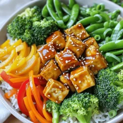 - 1 block firm tofu, drained and pressed - 2 cups broccoli florets - 1 bell pepper, sliced (any color) - 1 cup snap peas - 1 carrot, thinly sliced - 1 small red onion, sliced - 4 tablespoons teriyaki sauce (store-bought or homemade) - 2 tablespoons olive oil - 1 tablespoon sesame seeds - Salt and pepper to taste - Cooked jasmine rice or quinoa, for serving - Green onions, sliced, for garnish Gathering these ingredients is the first step to a tasty meal. Firm tofu is key for a nice texture. Broccoli, bell pepper, snap peas, carrot, and red onion add color and crunch. Teriyaki sauce gives the dish its sweet and savory flavor. Olive oil helps everything roast nicely in the oven. When you prepare this dish, feel free to add your favorite veggies. You can use zucchini or asparagus instead. Make it your own! Don’t forget the sesame seeds for a little crunch and flavor. The green onions will brighten up the bowl when you serve it. Lastly, jasmine rice or quinoa is perfect for serving. They soak up the teriyaki sauce well. This dish is not only easy but also fun to make. Enjoy the cooking process and get ready for a delicious meal! 1. First, preheat your oven to 400°F (200°C). This step warms your oven for even baking. 2. Next, drain and press the tofu. This removes excess water and helps it absorb flavor. Cut the pressed tofu into bite-sized cubes. Place these cubes in a large mixing bowl. 3. Now, cut your vegetables. Slice the bell pepper, thinly slice the carrot, and slice the red onion. Make sure to prepare all the veggies for a colorful mix. 1. Combine the tofu and all the cut vegetables in the bowl. This mix includes broccoli florets, snap peas, sliced bell pepper, carrot, and red onion. 2. Drizzle 2 tablespoons of olive oil over the tofu and veggies. Add 4 tablespoons of teriyaki sauce. Season with salt and pepper to taste. Toss everything gently until it is well coated with the sauce. 1. Line a baking sheet with parchment paper. Spread the tofu and veggie mixture evenly on the sheet. 2. Bake in your preheated oven for 25-30 minutes. Stir halfway through to ensure even cooking. The vegetables should be tender, and the tofu should be slightly golden when done. 3. Once cooked, remove from the oven and sprinkle with sesame seeds. This step adds a delightful crunch and flavor. Serve this delicious mix over cooked jasmine rice or quinoa. Garnish with freshly sliced green onions for a touch of color. Tofu can be tricky, but I have tips to help you. First, always press your tofu. Wrap it in a clean towel and place something heavy on top. This removes excess water and makes the tofu firmer. Aim to press for at least 30 minutes. Next, cut the tofu into bite-sized cubes. This helps it cook evenly. For the best texture, use firm or extra-firm tofu. It holds its shape well during cooking and absorbs flavors nicely. Cutting your veggies properly matters a lot. Always aim for even sizes. This way, they cook at the same rate. For the broccoli, separate it into small florets. Slice the bell pepper and carrot thinly. This ensures they get tender quickly. When choosing vegetables, pick the freshest ones you can find. Look for bright colors and firm textures. Fresh veggies not only taste better but also add more nutrients to your bowl. Creating your teriyaki sauce is simple and fun. Here’s a quick recipe: - 1/4 cup soy sauce - 2 tablespoons honey or maple syrup - 1 tablespoon rice vinegar - 1 tablespoon cornstarch mixed with 2 tablespoons water Just mix all the ingredients in a small bowl and whisk until smooth. If you want to add flavors, try garlic or ginger. You can adjust the sweetness by adding more honey or maple syrup. Making your sauce gives your dish a personal touch. {{image_2}} You can swap tofu for other proteins. Tempeh is a great choice. It has a nutty taste and a firm texture. Just cut it like tofu and follow the same steps. If you prefer meat, use chicken or shrimp. Cut them into bite-sized pieces. You can marinate them in teriyaki sauce before cooking. This adds great flavor. Feel free to mix up the vegetables. Use seasonal veggies for the best taste. Zucchini, asparagus, or bell peppers are great options. You could also add mushrooms for a rich flavor. If you want more color, add cherry tomatoes. They add a sweet burst in every bite. Serve this dish over different grains. Try farro or brown rice for a unique twist. You can also add toppings. Chopped nuts or avocado work well. Drizzle some extra teriyaki sauce on top. This adds more flavor and moisture. A sprinkle of chili flakes can bring some heat too! To keep your teriyaki tofu veggie bowl fresh, follow these tips: - Let the dish cool to room temperature. - Use airtight containers for storage. - Divide leftovers into single servings for easy meals. - Label containers with the date. Store in the fridge for up to four days. This way, you can enjoy it later without losing flavor. To reheat your meal without losing texture, try these methods: - Use a microwave for quick reheating. Heat for 1-2 minutes. Stir halfway for even warmth. - For the oven, preheat to 350°F (175°C). Bake for 10-15 minutes until hot. These methods keep the tofu tender and the veggies crisp. Yes, you can freeze teriyaki tofu! Here are some tips: - Place cooled leftovers in freezer-safe bags or containers. - Remove as much air as possible to prevent freezer burn. To thaw, move the container to the fridge overnight. Reheat as mentioned earlier. Enjoy your meal even on busy days! For the Teriyaki Tofu Veggie Bowl, I recommend using firm or extra-firm tofu. Firm tofu holds its shape well and absorbs flavors nicely. Extra-firm tofu is even denser, giving you a chewier texture. Both types work well, but I prefer extra-firm for a meatier bite. Yes, this recipe is already vegan! The main ingredients are plant-based. Just ensure your teriyaki sauce is free from animal products. Many store-bought sauces are vegan, but always check the label. You can also make your own sauce for full control over the ingredients. To add heat to this dish, consider using red pepper flakes or sriracha. You can mix these into the teriyaki sauce before tossing it with tofu and veggies. For a spicy sauce option, try a chili garlic sauce. It adds both heat and flavor, making your bowl even more exciting. In this blog post, I covered how to make a tasty teriyaki tofu dish. We explored key ingredients, including tofu, fresh vegetables, and teriyaki sauce. I provided step-by-step instructions for preparation, mixing, and baking. Tips for perfecting tofu and ideas for variations helped enhance your cooking. Finally, I shared storage info and addressed common questions. Cooking can be fun and creative. Enjoy trying new flavors and making this dish your own.