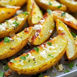 - 4 medium russet potatoes - 3 tablespoons olive oil - 4 cloves garlic - 1/2 cup grated Parmesan cheese - 2 teaspoons dried oregano - 1 teaspoon garlic powder - 1 teaspoon onion powder - Salt and pepper - Fresh parsley (for garnish) Using fresh ingredients is key for great potato wedges. I choose medium russet potatoes for their starch content. They crisp up nicely in the air fryer. The olive oil adds flavor and helps them brown. Minced garlic gives a strong, tasty punch. Grated Parmesan cheese adds a rich, savory layer. I also love dried oregano; it gives a warm note. Garlic powder and onion powder boost the flavor profile. Salt and pepper are essential for seasoning. Finally, fresh parsley adds a pop of color and freshness. Gather these ingredients to create an unforgettable snack. Enjoy the process as you prep them. Cooking should be fun and rewarding! Set your air fryer to 400°F (200°C). Preheat for about five minutes. Preheating helps to cook the wedges evenly. It ensures they get crispy and golden. Start by washing the potatoes well. Cut them into wedges. Aim for even sizes for uniform cooking. In a large bowl, combine the potato wedges with olive oil, minced garlic, oregano, garlic powder, salt, and pepper. Toss the wedges until they are all coated. Then, add the grated Parmesan cheese. Gently toss again to coat the wedges with cheese. Place the potato wedges in a single layer in the air fryer basket. If you have many wedges, work in batches. This helps them cook well without overcrowding. Air fry them for 15 to 20 minutes. Remember to shake the basket halfway through. This ensures even crispiness. When they are golden brown and crispy, they are ready to serve! To get the best crispiness, follow these tips. First, preheat your air fryer to 400°F (200°C). This helps the wedges cook evenly. Next, do not overcrowd the basket. If the wedges are too close, they will steam instead of crisp. Cook in batches if needed. This simple step makes a big difference in texture. Want to boost the flavor of your wedges? You can easily add spices or herbs. Try paprika for a smoky taste, or add a sprinkle of cayenne for heat. You can also adjust the cheese amount. If you love cheese, add more Parmesan. Just remember, too much can make them soggy. Using the right tools makes cooking easier. A good knife helps cut the potatoes into even wedges. A large bowl helps mix the ingredients well. The air fryer is key for this recipe. It cooks fast and gives a nice crunch without frying in oil. This makes it a great choice for tasty snacks. {{image_2}} You can change the flavor of your potato wedges easily. Try using Cajun seasoning for a spicy kick. This mix adds heat and depth. You can also use Italian herbs like basil and thyme. This option gives a fresh taste that pairs well with cheese. If you want a crunchier texture, use breadcrumbs. Coating your wedges in breadcrumbs adds a nice crunch. You can also try vegan cheese alternatives. These options taste great and are perfect for plant-based diets. Pair your garlic Parmesan potato wedges with dips. Sour cream or ranch dressing works well. You can also serve them with ketchup for a classic touch. These wedges make a great side dish for burgers or sandwiches. They can also be a tasty snack on their own. To keep your potato wedges fresh, store them in the fridge. Place them in an airtight container. This keeps them crisp and tasty for about three days. If you need to store them longer, freezing is a great option. Just pack the cooled wedges in a freezer-safe bag. They can last for up to three months in the freezer. To enjoy your wedges again, reheating is key. The oven is the best choice. Preheat it to 400°F (200°C). Spread the wedges on a baking sheet and heat for about 10-15 minutes. This helps regain their crispiness. If you use a microwave, the wedges may become soft. If you must use it, heat them in short bursts, checking often. Enjoy your tasty snack! You should cook potato wedges in the air fryer for 15-20 minutes. This time gives them a nice golden color and crisp texture. It's key to shake the basket halfway through. Doing this ensures they cook evenly. The cooking time may vary based on your air fryer brand and potato size. Always check for crispiness before serving! Yes, you can make these wedges in the oven. Preheat your oven to 425°F (220°C). Spread the seasoned wedges on a baking sheet in a single layer. Bake for about 30-35 minutes, flipping halfway through. You can also fry them in hot oil until golden brown. Each method gives tasty results! Russet potatoes work best for wedges. They have a high starch content that helps them become fluffy inside and crispy outside. Other good options are Yukon Golds or red potatoes. These varieties also hold their shape well and have great flavor. Choose fresh potatoes for the best taste! You learned how to make tasty air fryer potato wedges with simple steps and ingredients. We covered everything from preparing the potatoes to storing leftovers. You also learned tips for perfect crispiness and flavor adds. Now, you can enjoy these delicious wedges as a snack or side dish. Get creative with seasonings and dipping sauces. Trust me, you'll impress friends and family with your cooking skills!