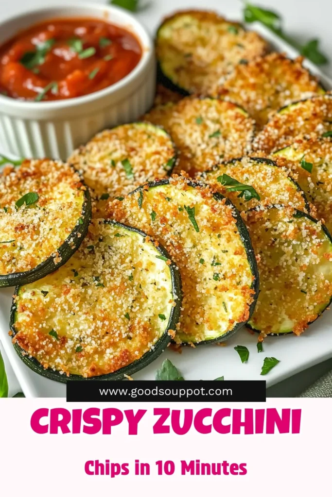 Get ready to crunch on these Crispy Air Fryer Parmesan Zucchini Chips! This delicious recipe features thinly sliced zucchinis coated with a flavorful blend of Parmesan cheese and herbs, perfect for a guilt-free snack or appetizer. In just 22 minutes, you can enjoy crispy chips that are sure to delight your taste buds. Click through to discover the full recipe and elevate your snacking game today! #AirFryerRecipes #HealthySnacks #ZucchiniChips #CrispySnacks