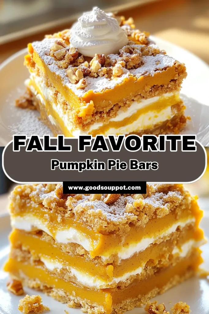 Satisfy your fall cravings with these delicious Pumpkin Pie Crumble Bars! Perfect for gatherings or cozy nights at home, this easy recipe combines a buttery, crumbly crust with a creamy pumpkin filling that's full of warming spices. Follow simple steps to create a dessert everyone will love. Click to explore the full recipe and impress your friends and family! #PumpkinPie #FallRecipes #Baking #DessertIdeas