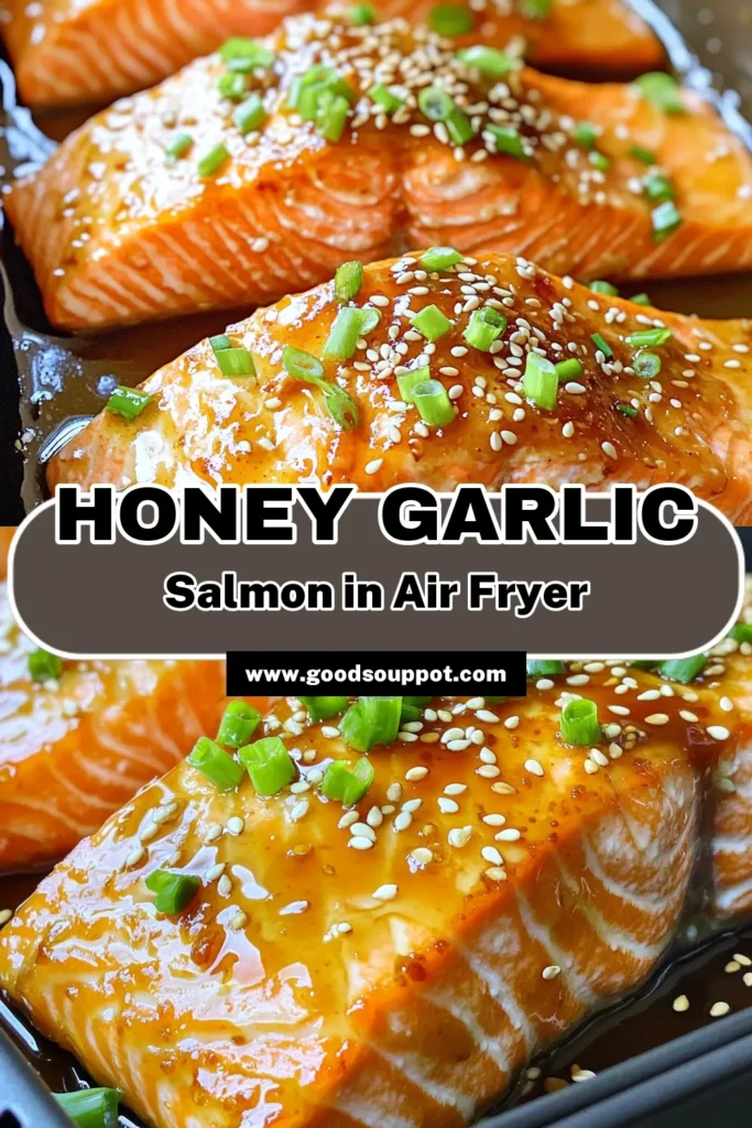 Delight your taste buds with this Air Fryer Honey Garlic Salmon recipe! This simple yet flavorful dish combines tender salmon fillets with a luscious honey garlic sauce, creating the perfect meal in just 30 minutes. Ideal for busy weeknights or special occasions, it's gluten-free and packed with flavor. Click to explore the full recipe and elevate your dinner game tonight! #AirFryerRecipes #SalmonRecipe #HealthyEating #QuickMeals