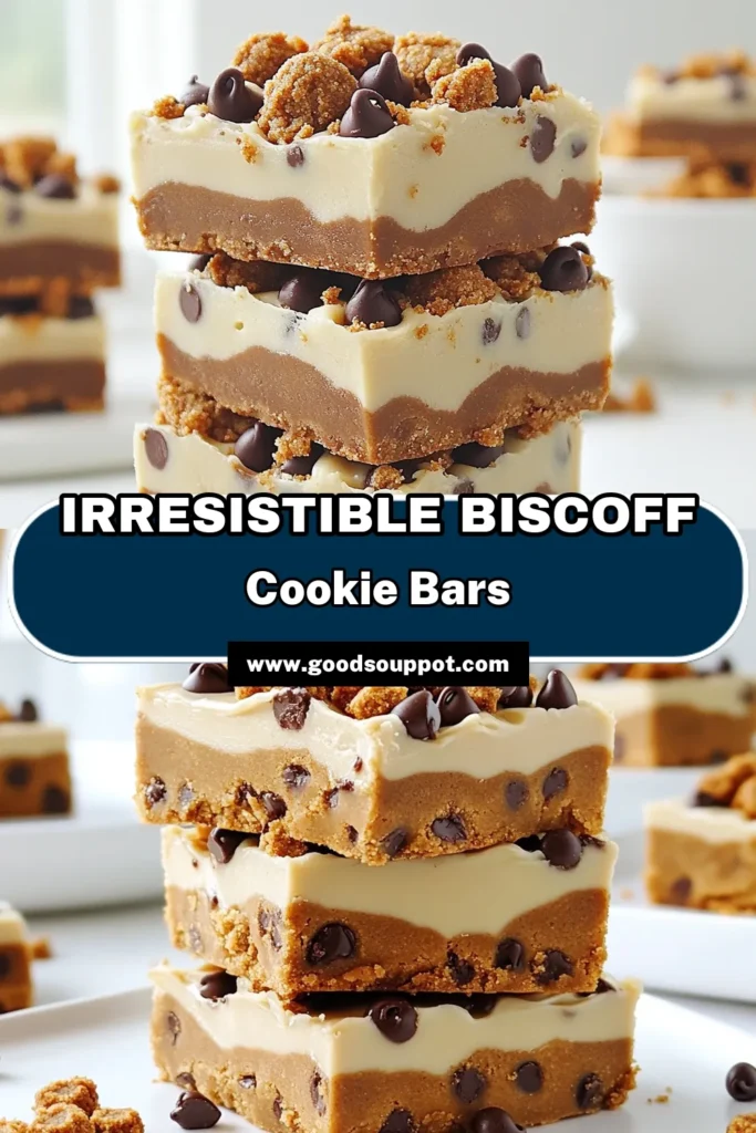 Indulge in these delicious Biscoff Cookie Dough Bars that are incredibly easy to make and perfect for satisfying your sweet cravings! With creamy Biscoff spread, almond flour, and a rich topping of crushed cookies, these bars are a delightful treat. Ready in just over two hours, they will be the star of your next gathering. Click through for the full recipe and enjoy a unique dessert experience! #Biscoff #CookieDoughBars #DessertRecipes #SweetTreats