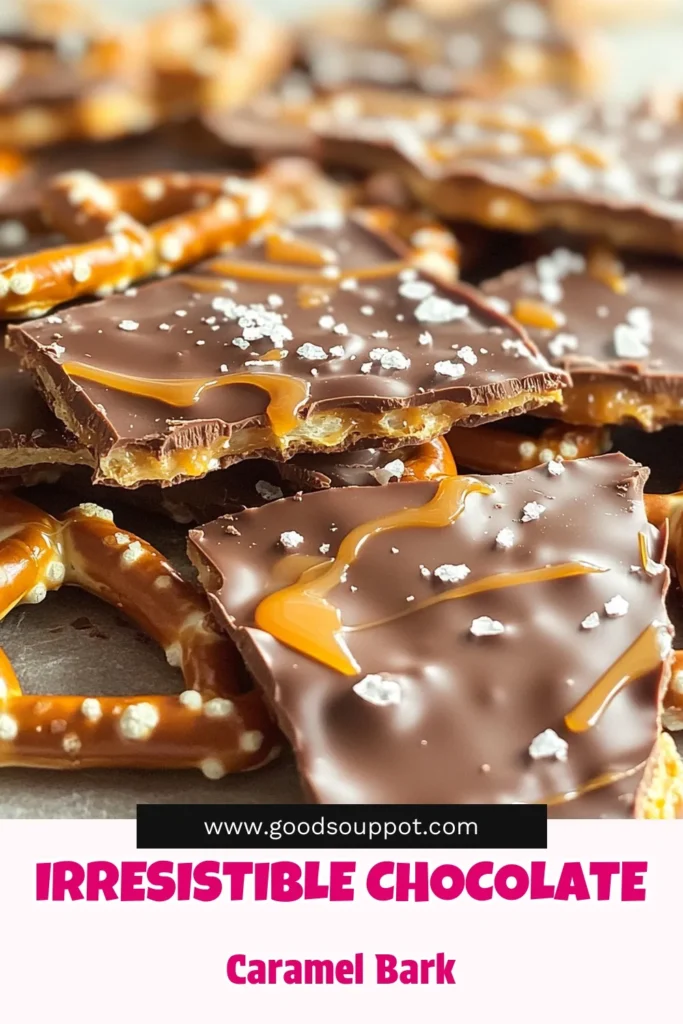Indulge in the perfect sweet and salty treat with this easy Chocolate Caramel Pretzel Bark recipe! Made with crunchy pretzels, smooth chocolate, and rich caramel, it's a delightful snack for any occasion. In just over an hour, you can create this delectable bark that everyone will love. Click through to explore the full recipe and impress your friends and family with this irresistible dessert! #ChocolateRecipes #CaramelDelights #PretzelTreats #EasyDesserts