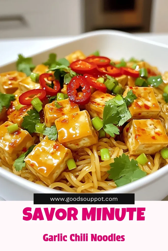 Savor the flavors of these Minute Garlic Chili Noodles with Tofu! This quick and delicious recipe features tender rice noodles, crispy tofu, and a zesty garlic-chili sauce that will make your taste buds dance. Perfect for a busy weeknight meal, this dish comes together in just 20 minutes. Click through for the full recipe and elevate your dinner game today! #GarlicChiliNoodles #TofuRecipes #QuickMeals #VeggieDelight