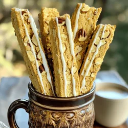 All-purpose flour forms the base of our biscotti. I use one cup to create a sturdy structure. It helps the biscotti hold its shape while baking. This flour works well with other ingredients to give a nice texture. I add half a cup of almond flour for flavor and moisture. Almond flour adds a nutty taste. It also makes the biscotti a bit softer. This balance between all-purpose and almond flour is key for great results. For sweetness, I use half a cup of sugar and a quarter cup of maple syrup. The maple syrup adds a lovely touch of flavor. It brings a warm, sweet note that pairs well with the other ingredients. I also add one teaspoon of vanilla extract for extra depth. I love including one cup of chopped pecans and three-quarters of a cup of white chocolate chips. The pecans give a crunchy texture and nutty flavor. The white chocolate adds sweetness and creaminess. Together, they create a perfect mix in every bite. Start by preheating your oven to 350°F (175°C). This step is key for even baking. Next, line a baking sheet with parchment paper. This keeps the biscotti from sticking, making cleanup easy. In a large bowl, whisk together these dry ingredients: - 1 cup all-purpose flour - 1/2 cup almond flour - 1/2 cup sugar - 1/4 teaspoon salt - 1/2 teaspoon baking powder Make sure they blend well. A good mix helps the biscotti rise and taste great. In another bowl, mix these wet ingredients until smooth: - 1/4 cup maple syrup - 1/4 cup unsalted butter, melted - 2 large eggs - 1 teaspoon vanilla extract This mixture adds flavor and moisture. The maple syrup gives that sweet, rich taste. Pour the wet mix into the dry mix. Stir gently until just combined. Don’t overmix! Fold in: - 1 cup pecans, chopped - 3/4 cup white chocolate chips This step adds crunch and sweetness. Now, transfer the dough to a floured surface. Shape it into a log about 12 inches long and 3 inches wide. Place your log on the lined baking sheet. Flatten it slightly for even cooking. Bake it for 25-30 minutes. Look for a golden color and a firm touch. After baking, let the log cool on the sheet for about 10 minutes. Then, move it to a cutting board. Use a sharp knife to slice it diagonally into 1/2-inch thick pieces. Place the slices cut-side down back on the baking sheet. Bake them again for 10-15 minutes. Flip halfway through to get them crispy. Once done, cool them completely on a wire rack. Now, you have perfect biscotti to enjoy! To get the best texture in your biscotti, mix the dough just until combined. Overmixing can make them tough. The dough should feel a bit sticky but still hold its shape. Flatten the log before baking; this helps them cook evenly. After the first bake, let them cool for about 10 minutes. This step ensures easier slicing and keeps the shape intact. One common mistake is not measuring your ingredients properly. Use a kitchen scale for accuracy. If you use too much flour, your biscotti will be dry. Another mistake is not letting the dough cool enough before slicing. If you slice too soon, the pieces may crumble. Lastly, remember to flip the biscotti halfway through the second bake. This step helps them crisp evenly. You can add more flavor by using different nuts or extracts. Try adding hazelnuts for a rich taste. You can also mix in spices like cinnamon or nutmeg for warmth. If you prefer a less sweet option, cut back on white chocolate. A drizzle of melted dark chocolate can add a nice touch. Experiment with flavors and find your favorite combination! {{image_2}} You can swap pecans for other nuts. Walnuts add a rich flavor. Almonds give a nice crunch. Hazelnuts offer a unique twist. Just chop them up like you do with pecans. Use the same amount as the recipe calls for. This way, your biscotti stays balanced. While white chocolate shines in this recipe, you can try dark or milk chocolate. Dark chocolate gives a deeper taste. Milk chocolate makes it sweeter and creamier. You can even mix in chocolate chunks for added texture. Adjust the amount to keep the right balance of sweetness. To make gluten-free biscotti, replace all-purpose flour with a gluten-free blend. Look for blends designed for baking. Make sure it has xanthan gum, which helps with texture. You can also use almond flour as the main base. It gives a nice nutty flavor and keeps the biscotti tender. After baking your Maple Pecan White Chocolate Biscotti, cooling is key. First, let them cool on the baking sheet for about 10 minutes. This helps them firm up. Then, move them to a wire rack. Placing them on a rack allows air to circulate. This keeps them crisp and prevents sogginess. To keep your biscotti fresh, store them in an airtight container. I like to use a glass jar or a plastic container. Make sure they are completely cooled before sealing. This helps avoid moisture buildup, which can make them soft. If stored properly, they can last for up to two weeks on your counter. If you want to save some for later, freezing is a great option. Wrap each biscotti in plastic wrap. Place them in a freezer bag or container. Label the bag with the date. You can freeze them for up to three months. When you're ready to enjoy them, just thaw at room temperature. You can also warm them in the oven for a few minutes for that fresh-baked taste. Yes, you can use various flours. For example, whole wheat flour can work well. It may change the taste and texture slightly. A blend of flours can also add depth. Just make sure to keep the ratios similar to the recipe. Your biscotti are done when they look golden brown. They should feel firm to the touch. You can also check if a knife comes out clean when inserted. If they seem soft, bake them a bit longer. Yes, adding dried fruit can enhance the flavor. Dried cranberries or cherries pair well with the nuts and chocolate. Just chop the fruit into small pieces. Add about half a cup to keep the balance. Serve biscotti with a warm drink, like coffee or tea. They are perfect for dipping. Arrange them in a jar or on a platter for a nice look. Drizzling melted white chocolate on top adds a sweet touch. Biscotti-making is simple when you break it down into steps. We covered key ingredients like flours, sweeteners, and nuts, showing you how to mix them for the best dough. I shared helpful tips to avoid common mistakes and enhance flavor. Remember, you can experiment with different nuts and chocolates. Store them properly to keep them fresh. Now it's your turn to create your perfect biscotti. Enjoy every bite you craft!