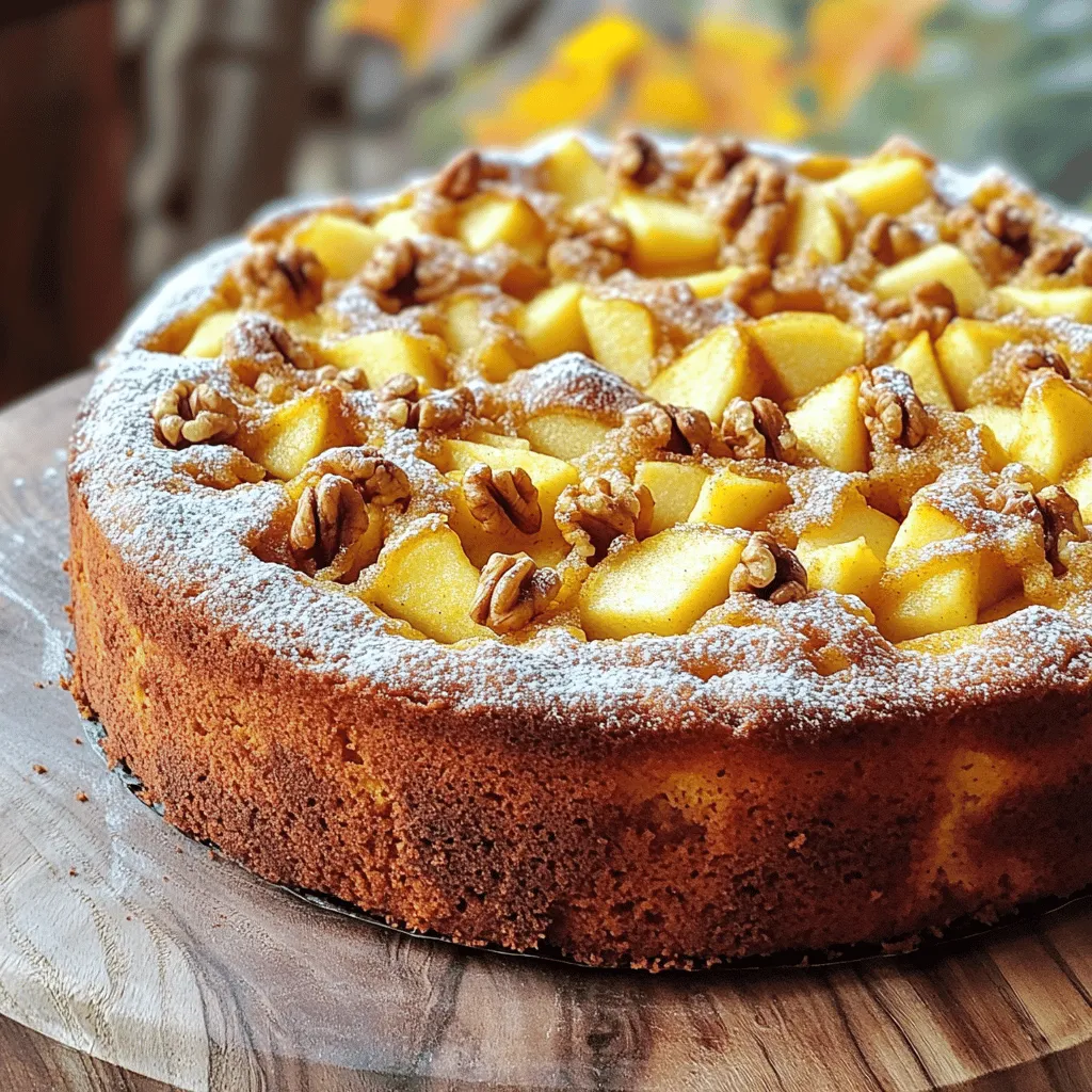 To make your apple cider pound cake, you need specific ingredients. Here’s what you will need: - 2 cups all-purpose flour - 1 teaspoon baking powder - 1 teaspoon baking soda - ½ teaspoon salt - 1 teaspoon ground cinnamon - ½ teaspoon ground nutmeg - ½ cup unsalted butter, softened - 1 cup granulated sugar - 1 cup apple cider - 3 large eggs - 1 teaspoon vanilla extract - 1 cup diced apples (preferably Granny Smith) You can enhance your cake's taste with some optional ingredients. Consider these for added flavor: - ½ cup chopped walnuts - A pinch of ground ginger - A splash of maple syrup These choices add depth. The walnuts give a nice crunch, while the spices boost the cake's warmth. When serving your pound cake, a few toppings can make it shine. Here are some great options: - Powdered sugar for dusting - Whipped cream - Vanilla ice cream - Fresh apple slices - Caramel sauce These toppings enhance flavor and make your cake look stunning. Enjoy experimenting with different combinations! First, you need to preheat your oven to 350°F (175°C). This step is key for even baking. While the oven heats, prepare your 9x5-inch loaf pan. You can grease and flour the pan or line it with parchment paper. This will help the cake slide out easily when it’s done. In a medium bowl, whisk together the dry ingredients. You will need 2 cups of all-purpose flour, 1 teaspoon of baking powder, and 1 teaspoon of baking soda. Add ½ teaspoon of salt, 1 teaspoon of ground cinnamon, and ½ teaspoon of ground nutmeg. Mixing these together ensures the flavors blend well. Set this bowl aside for later. Grab a large mixing bowl for the next step. Use ½ cup of softened unsalted butter and 1 cup of granulated sugar. Beat them together until the mixture is light and fluffy. This process takes about 3-4 minutes. You can use a hand mixer or a stand mixer for this. This step adds air and helps your cake rise. Now, add 3 large eggs one at a time into the butter-sugar mix. Make sure to mix well after each egg. Next, stir in 1 teaspoon of vanilla extract and 1 cup of apple cider. Mix until everything is well combined. After that, gradually add the dry mix to the wet ingredients. Mix just until combined. Be careful not to overmix, as this can make the cake tough. The last step is to fold in 1 cup of diced apples gently. If you like, you can add ½ cup of chopped walnuts for extra crunch. Pour the batter into your prepared pan and smooth the top. Bake in the preheated oven for 50-60 minutes. Check for doneness by inserting a toothpick in the center. If it comes out clean, your cake is ready! Let it cool in the pan for about 10 minutes. After that, transfer it to a wire rack to cool completely. Finally, dust the top with powdered sugar for a lovely finish. To keep your pound cake moist, use fresh apple cider. The cider adds flavor and moisture. Also, don’t overmix the batter. Mix just until the dry ingredients blend in. This helps keep the cake light and fluffy. Make sure to use room temperature butter and eggs. This allows them to mix better with other ingredients. Finally, bake the cake until it is just done. Use a toothpick to check. Insert it in the center. If it comes out clean, your cake is ready. One big mistake is using cold ingredients. Cold butter or eggs can cause the batter to be lumpy. Another mistake is not measuring flour correctly. Too much flour makes the cake dry. Use the spoon-and-level method to measure flour. Do not pack it down in the cup. Also, avoid opening the oven door too much while baking. This can cause the cake to sink. Lastly, always let the cake cool in the pan for a bit. This helps it set properly and reduces crumbling. Serve your pound cake warm or at room temperature. Dust the top with powdered sugar for a lovely look. You can add whipped cream or ice cream on the side. This makes it even better! To store leftover cake, wrap it tightly in plastic wrap. Keep it at room temperature for a few days. For longer storage, freeze slices. Place them in an airtight container or freezer bag. When you want to enjoy a slice, thaw it at room temperature. This keeps it fresh and tasty! {{image_2}} You can change up the spices in this cake. Try using ginger for a kick or allspice for warmth. You can also swap vanilla extract with almond extract for a nutty twist. Each choice adds a new layer of flavor to the cake. While Granny Smith apples work great, other apples can shine too. Honeycrisps add sweetness, while Fuji apples offer a crisp bite. If you want to be bold, try adding pears or even chopped cranberries for a tart surprise. Each fruit choice brings a unique taste. If walnuts aren't your thing, you can try pecans or almonds. Both nuts add a nice crunch. For a nut-free option, consider using seeds like pumpkin or sunflower seeds for a similar texture. Each nut or seed gives the cake a different feel and taste. To keep your apple cider pound cake fresh, store it in an airtight container. This method helps maintain moisture and flavor. Place the cake at room temperature for up to three days. If you want to keep it longer, consider freezing it. To freeze, wrap the cooled cake tightly in plastic wrap. Then, place it in a freezer-safe bag or container. This way, it can last for up to three months in the freezer. When you're ready to enjoy it, just thaw it overnight in the fridge. To reheat, slice the cake into pieces. Place them in the microwave for about 10-15 seconds. If you prefer a warm slice, you can also use an oven. Set it to 350°F (175°C) and warm the slices for about 5 minutes. This method brings back that fresh-baked taste. Enjoy your delightful treat! Yes, you can use other flours. For a lighter cake, try cake flour. If you want gluten-free, use almond or oat flour. Each flour gives a different taste and texture, so choose what you like best. To check if the cake is done, use a toothpick. Insert it into the center of the cake. If it comes out clean, the cake is ready. If it has wet batter on it, bake for a few more minutes. Yes, you can make this cake dairy-free. Replace unsalted butter with coconut oil or a dairy-free butter substitute. Use almond or soy milk in place of apple cider for added flavor. The cake will still taste great! To boost the apple flavor, use more diced apples. You can also add apple pie spice for extra warmth. Try using homemade apple cider if you have it. This will make the cake even more delicious and rich in apple taste. This blog post shared the key steps for baking a delicious pound cake. We covered ingredients, how to mix them, and tips for keeping it moist. I also shared ways to add flavors and ideas for tasty toppings. Remember to store your leftovers properly to enjoy later. Use these tips to make the best cake you can. Enjoy your baking journey and happy eating!