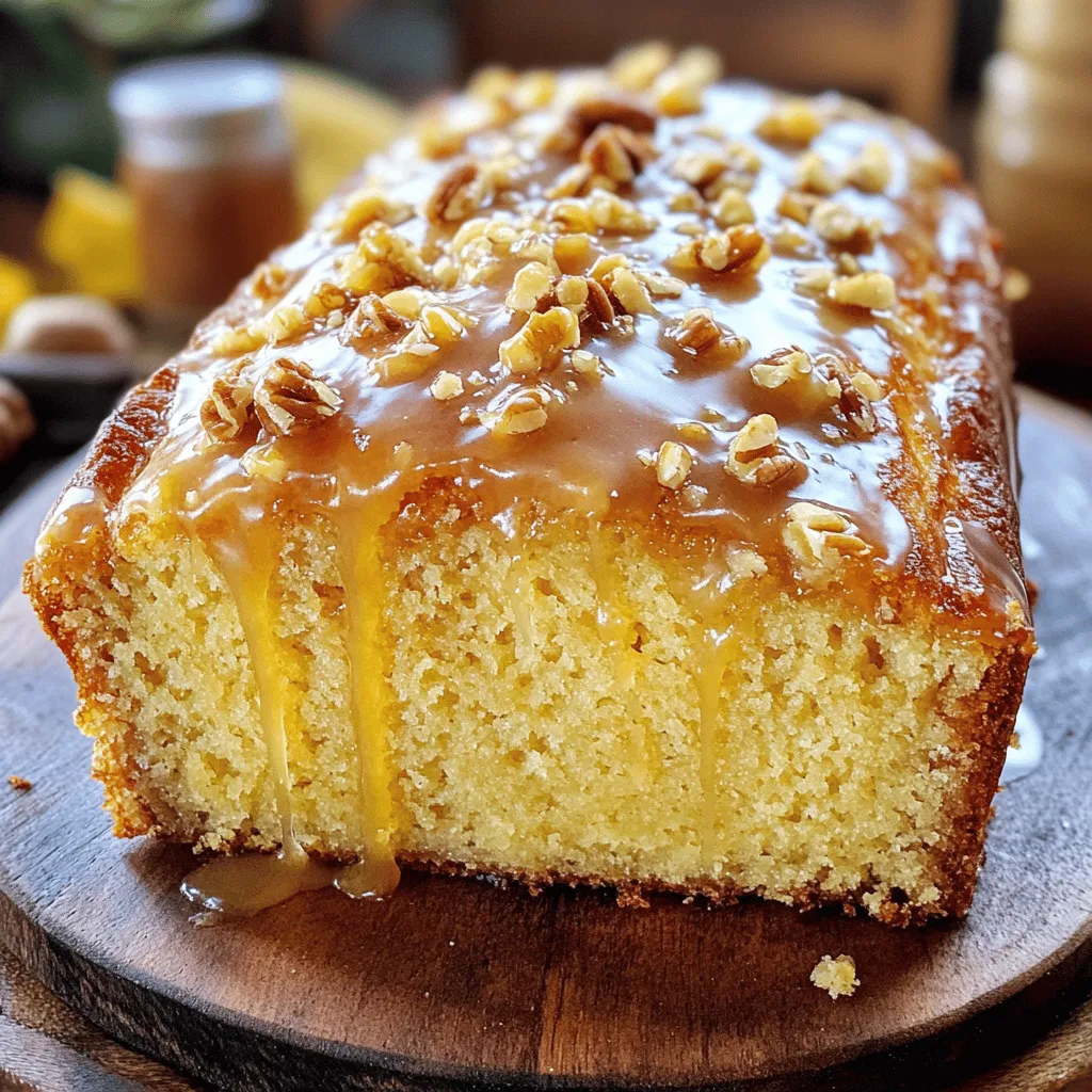 To make a delicious Maple Glazed Donut Loaf, you will need some key ingredients. Each one plays an important role in creating that sweet, moist loaf. Here’s what you need: - 2 cups all-purpose flour - 1 cup granulated sugar - 1 teaspoon baking powder - 1/2 teaspoon baking soda - 1/2 teaspoon salt - 1 teaspoon ground cinnamon - 1/2 teaspoon ground nutmeg - 3 large eggs - 1/2 cup milk - 1/2 cup unsalted butter, melted - 1 teaspoon vanilla extract - 1/2 cup maple syrup - 1 cup powdered sugar (for glaze) Each ingredient adds unique flavor and texture. Flour gives the loaf its structure. Sugar makes it sweet and helps with browning. Baking powder and baking soda are the leavening agents that make the loaf rise. The spices, cinnamon and nutmeg, infuse warmth and depth of flavor. Eggs, milk, and butter provide moisture and richness. Vanilla extract enhances the overall taste, while maple syrup gives that signature sweetness. Finally, powdered sugar is for the glaze. It creates a sweet, glossy finish that makes the loaf irresistible. Each ingredient is easy to find, making this recipe perfect for any home cook. First, preheat your oven to 350°F (175°C). This helps the loaf cook evenly. Next, grease a 9x5-inch loaf pan. Use butter or cooking spray, so the loaf comes out easily. In a large mixing bowl, combine these dry ingredients: - 2 cups all-purpose flour - 1 cup granulated sugar - 1 teaspoon baking powder - 1/2 teaspoon baking soda - 1/2 teaspoon salt - 1 teaspoon ground cinnamon - 1/2 teaspoon ground nutmeg Whisk them together until they are well mixed. This blend adds flavor and helps the loaf rise. In another bowl, beat 3 large eggs. Then add: - 1/2 cup milk - 1/2 cup melted unsalted butter - 1 teaspoon vanilla extract - 1/2 cup maple syrup Stir this mixture until it is smooth. This adds moisture and sweetness to the loaf. Now, slowly pour the wet ingredients into the bowl with the dry mix. Stir gently until just combined. It is okay to have a few lumps. Overmixing can make the loaf tough. Pour the batter into your greased loaf pan. Use a spatula to smooth the top. Bake it in the oven for 50-60 minutes. To check if it’s done, insert a toothpick into the center. If it comes out clean, the loaf is ready. While the loaf is baking, prepare the glaze. In a small bowl, whisk together: - 1 cup powdered sugar - 2-3 tablespoons of maple syrup Mix until smooth. If it is too thick, add more syrup. If it’s too thin, add more sugar. The glaze should be pourable but thick enough to stay on the loaf. - Avoiding overmixing: When you mix your wet and dry ingredients, do it gently. Stir just until you see no dry flour. A few lumps are okay. Overmixing can make the loaf tough. - Checking doneness with toothpick: To check if your loaf is ready, insert a toothpick into the center. If it comes out clean, your loaf is done. If it has batter on it, bake a little longer. - Adjusting glaze consistency: When making the glaze, mix powdered sugar with maple syrup. If it's too thick, add more syrup. If it's too thin, add more powdered sugar. You want it to drizzle nicely over the loaf. - Adding nuts for garnish: For a nice touch, sprinkle chopped walnuts or pecans on top of the glaze. This adds flavor and a bit of crunch. - Creative serving suggestions: Serve slices on a pretty plate. Drizzle extra maple syrup over the slices for a sweet finish. This makes the loaf look as good as it tastes! {{image_2}} You can make this loaf even better with a few tweaks. Adding chocolate chips gives a rich taste. Use about 1 cup of semi-sweet chocolate chips. They melt and mix nicely into the dough. You can also use fruits to change the flavor. Bananas work well. Mash one ripe banana and blend it with the wet mix. This adds sweetness and moisture. You can even add nuts for a crunchy twist. The glaze is key to this loaf. You can stick with the maple glaze, or switch it up with chocolate glaze. To make chocolate glaze, mix 1 cup of powdered sugar with 2 tablespoons of cocoa powder. Add enough milk to reach your desired thickness. This gives a nice, sweet finish. If you need a gluten-free option, swap the all-purpose flour for gluten-free flour blend. Make sure it has a good binding agent, like xanthan gum. This keeps the loaf from falling apart. You can also use alternative sweeteners. Try using honey or agave syrup instead of maple syrup. These can change the flavor but still taste great. Adjust the amount to match your taste preference. You can store your Maple Glazed Donut Loaf at room temperature or in the fridge. If you plan to eat it within a few days, keep it at room temperature. Just wrap it in plastic wrap or foil. If you want it to last longer, place it in the fridge. The cold helps keep it fresh. Use an airtight container to store your loaf. This keeps air out and helps prevent it from drying out. You can also use plastic wrap if you don't have a container. Make sure it is tightly wrapped to keep the moisture in. At room temperature, the loaf stays fresh for about 3 days. If stored in the fridge, it lasts up to a week. For the best taste, enjoy it within these timeframes. You can freeze it for longer storage, which can keep it fresh for about 3 months. Just wrap it well before freezing. You can use honey or agave syrup. These sweeteners work well in this recipe. They add a nice flavor and keep the loaf moist. You can also try brown sugar mixed with water. This mix gives a similar taste. Yes, you can! Use almond milk or soy milk in place of regular milk. For butter, try coconut oil or a dairy-free butter substitute. Both options keep your loaf tasty and moist. Check the loaf with a toothpick. Insert it into the center. If it comes out clean, your loaf is done. You may also look for a golden-brown top. The loaf should spring back when gently pressed. Yes, you can freeze it! Wrap the loaf tightly in plastic wrap. Then place it in a freezer bag. When you want to enjoy it, thaw it in the fridge overnight. You can also warm slices in the microwave for a quick treat. This blog post shared a simple recipe for Maple Glazed Donut Loaf. We covered the ingredients, step-by-step instructions, tips for baking, and variations to try. Remember to avoid overmixing for the best texture. Store your loaf in an airtight container to keep it fresh. You can even freeze it for later enjoyment. I hope these ideas spark your creativity in the kitchen. Happy baking!