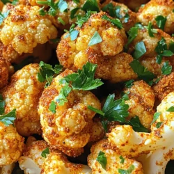 - 1 medium-sized head of cauliflower, cut into florets - 2 tablespoons olive oil - 4 cloves garlic, minced - 1 teaspoon smoked paprika - 1 teaspoon cayenne pepper (adjust to taste) - 1/2 teaspoon onion powder - 1/2 teaspoon salt - 1/4 teaspoon black pepper - 1 tablespoon fresh parsley, chopped (for garnish) - 1 tablespoon lemon juice I love using fresh cauliflower for this dish. You can find it at any store. Cut the cauliflower into small florets so they cook evenly. Next, olive oil is key. It helps the spices stick and gives a nice flavor. I usually use two tablespoons. Minced garlic adds a punch. I use four cloves, but you can use less if you want. For spices, I add smoked paprika for a warm taste. Cayenne pepper gives it heat. Adjust it to how spicy you like it. Onion powder adds depth without being too strong. Don't forget salt and black pepper to bring out the flavors. For garnishes, I use fresh parsley. It adds color and freshness. A squeeze of lemon juice brightens the dish. Gather these ingredients, and you are ready to make a tasty and simple meal! Set your air fryer to 400°F (200°C). This high heat helps the cauliflower become crispy. Preheating is key for even cooking. It will give your cauliflower the right texture. Start with a medium-sized head of cauliflower. Cut it into small florets. This size helps them cook evenly. Next, take a large bowl and add the florets. Pour in 2 tablespoons of olive oil. Toss the florets until they are fully coated. The oil helps the spices stick and adds flavor. Now, add the spices. You will need 4 cloves of minced garlic, 1 teaspoon of smoked paprika, 1 teaspoon of cayenne pepper, 1/2 teaspoon of onion powder, 1/2 teaspoon of salt, and 1/4 teaspoon of black pepper. Mix everything well. Make sure each floret gets a good coat of the spice mix. Place the seasoned cauliflower florets in the air fryer basket. Spread them out in a single layer. Do not overcrowd the basket. This allows hot air to circulate, making them crispier. Cook the cauliflower for about 15 to 18 minutes. Halfway through, shake the basket gently. This helps them cook evenly on all sides. When they turn golden brown and crispy, they are ready. Remove the cauliflower from the air fryer. Drizzle 1 tablespoon of fresh lemon juice over the top. This adds a nice zing. Finally, garnish with 1 tablespoon of chopped fresh parsley. Enjoy your tasty dish! To get that nice crunch, do not overcrowd the air fryer. If the florets touch, they won’t cook evenly. Instead, give them space. Cook in batches if you need to. This lets hot air flow freely around each piece. The result? A crispy, golden treat that will make your taste buds sing! You can easily change the spice levels to match your taste. If you want more heat, add extra cayenne pepper. For a milder version, cut back on the cayenne. You can also try adding other spices, like chili powder or paprika. Mix and match until you find your perfect blend. Remember, cooking is all about finding what you love! While the air fryer is great, you can also roast cauliflower in the oven. Preheat your oven to 425°F (220°C). Spread the seasoned cauliflower on a baking sheet in a single layer. Roast for about 25-30 minutes, turning halfway. Both methods yield tasty results, but the air fryer is quicker and offers a crispier bite. Choose what works best for you! {{image_2}} You can make this dish even more delicious by adding cheese. Grated cheese melts beautifully on the hot cauliflower. Try using sharp cheddar or mozzarella for a creamy texture. Just sprinkle the cheese on top of the cauliflower when it’s almost done cooking. Air fry it for an extra two minutes. This gives the cheese a chance to melt and bubble. The result is a cheesy, spicy treat that everyone will love. If you want a vegan or gluten-free version, it's easy to adjust the recipe. Simply replace olive oil with avocado oil or coconut oil. For the cheese, use a vegan cheese option that melts well. Check the labels to ensure they are gluten-free, too. This way, you keep all the flavor and make it safe for friends with dietary needs. You won't miss the cheese or gluten at all! You can elevate the flavor of your spicy garlic cauliflower by adding more seasonings. Consider adding cumin or chili powder for a different kick. You can also toss in some chopped bell peppers or broccoli to the mix. These veggies add color and extra nutrients. Experiment with fresh herbs like cilantro or basil for a fresh taste. Each adjustment makes the dish unique and exciting. Enjoy finding your favorite mix! To keep your spicy garlic cauliflower fresh, let it cool first. Then, place it in an airtight container. Store it in the fridge for up to three days. It’s best to keep the florets whole, as this helps maintain their texture. If you slice them, they may get mushy. When you want to reheat the leftovers, use the air fryer for the best results. Set it to 350°F (175°C). Heat for about 5-7 minutes. This helps regain the crispy texture. You can also use a microwave, but the cauliflower may become soft. If you must use the microwave, heat it in short bursts of 30 seconds. You can freeze the spicy garlic cauliflower for later use. Start by letting it cool completely. Spread the florets on a baking sheet in a single layer. Freeze them for a couple of hours until solid. Then, transfer them to a freezer bag. Remove as much air as possible. They will stay good for up to three months. To thaw, place them in the fridge overnight before reheating. Yes, you can use frozen cauliflower. Just remember to adjust your cooking time. Since frozen florets have water, they may take a bit longer to cook. I suggest adding about 3-5 extra minutes to your cooking time. Check for crispiness before serving. To amp up the heat, try adding more cayenne pepper. You can also mix in some chili flakes or hot sauce. For a unique twist, add a dash of sriracha before serving. These options will give your dish an extra kick. This dish pairs well with many options. You can serve it alongside grilled chicken or fish for a complete meal. It also works great as a side for tacos or a hearty salad. Try adding it to a grain bowl with quinoa or brown rice for a tasty lunch. This article covered how to make Air Fryer Spicy Garlic Cauliflower. We explored the key ingredients, spices, and garnishes that add flavor. I shared step-by-step instructions for cooking and tips for perfect crispiness. You can customize the spice levels and try tasty variations too. Remember to store leftovers properly to keep them fresh. Enjoy creating this delicious dish that will impress anyone at your table!