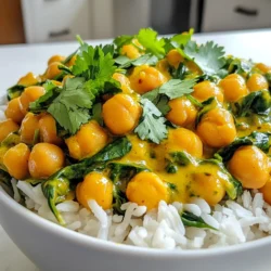- 2 cans of chickpeas, drained and rinsed - 1 can (400 ml) coconut milk - 1 medium onion, finely chopped - 3 cloves of garlic, minced - 1-inch piece of ginger, grated - 2 tablespoons red curry paste - 1 tablespoon olive oil - 1 teaspoon turmeric powder - 1 teaspoon ground cumin - 1 teaspoon ground coriander - Salt and pepper to taste - 3 cups fresh spinach - Juice of 1 lime - Fresh cilantro, chopped (for garnish) - Cooked rice or quinoa (for serving) I love working with chickpeas. They are easy to find and packed with protein. Coconut milk adds a rich, creamy texture. You can find it in cans at most stores. The red curry paste gives this dish a warm, spicy kick. Feel free to adjust the amount based on your taste. Fresh spinach adds color and nutrients. Always wash it well before use. Lime juice brightens the flavors, and cilantro gives it a fresh finish. Chickpeas are a great source of fiber. They can help keep your digestion healthy. They also help you feel full longer. Coconut milk is high in healthy fats. It can boost your energy and support heart health. Together, these ingredients make a nutritious meal. Enjoy this dish knowing it’s not just tasty, but also good for you! {{ingredient_image_1}} 1. Gather your ingredients. You need chickpeas, coconut milk, onion, garlic, and ginger. 2. Drain and rinse the chickpeas. This gets rid of extra salt and keeps them fresh. 3. Chop the onion finely. This helps it cook quickly and blend well. 4. Mince the garlic and grate the ginger. Fresh flavors make a big difference. 5. Measure out your spices. You’ll need red curry paste, turmeric, cumin, and coriander. 1. Heat olive oil in a large skillet over medium heat. 2. Add the chopped onion. Sauté for 3-4 minutes until it softens. 3. Toss in the minced garlic and grated ginger. Stir for 1 minute until fragrant. 4. Stir in the red curry paste, turmeric, cumin, and coriander. Cook for 1 minute. 5. Pour in the coconut milk. Bring it to a gentle simmer, mixing well. 6. Add the chickpeas. Stir to coat them in the sauce. Let it simmer for 10 minutes. 7. Once thickened, add the fresh spinach. Cook for 2-3 minutes until wilted. 8. Season with salt and pepper. Squeeze in lime juice for freshness. 9. Serve your curry over cooked rice or quinoa. Garnish with chopped cilantro. - Use fresh spices for more flavor. They really boost the dish. - Adjust the curry paste for heat. More makes it spicier. - Let the curry simmer longer for deeper flavors. It’s worth the wait. - Always taste as you go. This helps you find the perfect balance. - Garnish with cilantro just before serving. It adds a lovely touch. You can change the taste of your creamy coconut curry chickpeas easily. Add more red curry paste for heat. If you like it sweet, try adding a touch of brown sugar or maple syrup. For a fresh twist, squeeze in more lime juice. You can also mix in fresh herbs like basil or mint. Experimenting with these flavors can make the dish special for you. One common mistake is cooking the spices too long. This can make them bitter. Another mistake is adding spinach too early. You want it to be bright and fresh, not overcooked. Always taste as you go. This helps you adjust salt and spice levels to your liking. Lastly, don’t forget to drain and rinse the chickpeas. This helps remove extra salt and improves the flavor. For this dish, you need simple tools. A large skillet or saucepan works best for cooking. A wooden spoon helps you mix well. Use a cutting board and knife for chopping your veggies. A measuring spoon set is great for the spices. If you want to serve it nicely, a bowl for rice or quinoa adds a nice touch. These tools make the cooking fun and easy! Pro Tips Store Leftovers Properly: Ensure that any leftover curry is stored in an airtight container in the refrigerator. It will keep well for up to 3 days, making for a quick meal option. Spice Level Adjustment: If you prefer a milder curry, reduce the amount of red curry paste or add a bit of coconut sugar to balance the heat. Fresh Ingredients Matter: Using fresh ginger and garlic instead of powdered versions will enhance the flavor profile of your curry significantly. Enhance with Vegetables: Feel free to add other vegetables like bell peppers or carrots to your curry for extra nutrition and texture. {{image_2}} This creamy coconut curry chickpeas dish is already vegan and gluten-free. The ingredients do not contain any animal products or gluten. You can enjoy this meal without worry. Just check labels on the curry paste and coconut milk to ensure they meet your needs. If you want to change things up, try adding lentils or tofu. Both provide great protein. Cooked lentils mix well with the chickpeas. They add texture and flavor. Tofu can soak up the curry's taste. You can stir-fry or bake it first for a crispy bite. Adding veggies boosts the dish’s nutrition. You can toss in bell peppers, carrots, or even sweet potatoes. These veggies add color and taste. They also make the meal more filling. Just chop them small and add them to the skillet when you sauté the onion. Cook until tender, then follow the rest of the recipe. Spinach is already included, but you can use kale or broccoli too. To keep your creamy coconut curry chickpeas fresh, let them cool first. Once cooled, transfer them to an airtight container. Store them in the fridge for up to 3 days. This dish tastes great the next day, as the flavors deepen. If you want to save some for later, freezing is a great option. Place the cooled chickpeas in a freezer-safe container. Leave some space at the top for expansion. Seal tightly and label with the date. You can freeze them for up to 3 months. When ready to eat, thaw in the fridge overnight. Reheating your curry is simple. For the best results, use a saucepan on the stove. Heat over medium-low, stirring often. If it looks thick, add a splash of water or coconut milk to loosen it up. You can also microwave it in a bowl. Cover with a lid or a paper towel, and heat for 1-2 minutes. Stir halfway to ensure even heating. Enjoy your meal! To add spice, you can include red pepper flakes. Start with a half teaspoon and increase to taste. You can also add fresh chili peppers for a stronger kick. Another option is to use a spicier curry paste. Just swap your red curry paste for a green or Thai chili paste. Always taste as you go to find your perfect heat level. Yes, you can! Black beans or kidney beans work well too. These beans offer a different flavor and texture. Just remember to adjust the cooking time if the beans are raw. If you use canned beans, drain and rinse them before adding them to the curry. This helps reduce sodium and improves taste. Serve Creamy Coconut Curry Chickpeas over rice or quinoa for a balanced meal. Both options soak up the sauce well. Add a side salad for freshness. You can also serve it with naan bread to scoop up the curry. This makes a fun and tasty meal option. This blog covered everything for making creamy coconut curry chickpeas. We looked at key ingredients and their health perks. I walked you through each step of the cooking process. You learned how to customize flavors and avoid common mistakes. Plus, we explored various vegan and gluten-free options. Keep these tips in mind for great results. Enjoy your hearty dish, and don’t hesitate to add your twist!