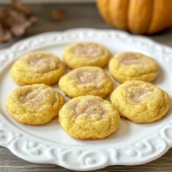 To make Pumpkin Snickerdoodle Cookies, gather these simple ingredients: - 1 cup unsalted butter, softened - 1 cup granulated sugar - 1/2 cup packed brown sugar - 1 cup pumpkin puree - 2 large eggs - 3 1/4 cups all-purpose flour - 2 teaspoons cream of tartar - 1 teaspoon baking soda - 1/2 teaspoon salt - 1 tablespoon cinnamon - 1 teaspoon nutmeg - 1/2 teaspoon ginger - 1/4 cup granulated sugar (for rolling) - 2 tablespoons cinnamon (for rolling) You can swap some ingredients if needed. Here are a few ideas: - Use coconut oil instead of butter for a dairy-free option. - Swap the all-purpose flour for a gluten-free blend. - If you lack pumpkin, use unsweetened applesauce for a different flavor. - Maple syrup can replace granulated sugar for a natural sweetness. Fresh ingredients make your cookies taste great. Here are tips to select the best: - For butter, choose unsalted and check for a fresh smell. - Look for bright orange pumpkin puree and avoid cans with dents. - Use large eggs with clean shells, as this ensures freshness. - When buying spices, check the expiration date for the best flavor. - Always choose flour that feels fine and is free from clumps. By following these tips, you ensure your Pumpkin Snickerdoodle Cookies are fluffy and flavorful! {{ingredient_image_1}} Start by preheating your oven to 350°F (175°C). This helps the cookies bake evenly. While the oven heats, line your baking sheets with parchment paper. This will keep the cookies from sticking. Make sure to leave some space on the sheets for spreading. In a large bowl, cream together 1 cup of softened unsalted butter, 1 cup of granulated sugar, and 1/2 cup of packed brown sugar. Mix until it feels light and fluffy. Next, add in 1 cup of pumpkin puree and 2 large eggs. Blend these ingredients until they look smooth. In another bowl, whisk together 3 1/4 cups of all-purpose flour, 2 teaspoons of cream of tartar, 1 teaspoon of baking soda, 1/2 teaspoon of salt, 1 tablespoon of cinnamon, 1 teaspoon of nutmeg, and 1/2 teaspoon of ginger. Gradually add this dry mix to your wet mix. Mix on low speed until just combined. In a small bowl, mix 1/4 cup of granulated sugar with 2 tablespoons of cinnamon. This will be for rolling the cookies. Scoop out tablespoons of dough and roll them into balls. Next, roll each ball in the cinnamon-sugar mixture until fully coated. Place these balls on your prepared baking sheets, giving them space to spread while baking. Bake the cookies for 10-12 minutes. They should be lightly golden at the edges. The centers may look a bit underbaked, but they will firm up as they cool. Let them cool on the baking sheet for 5 minutes before moving them to a wire rack. Enjoy your fluffy and flavorful treats! To get soft and fluffy cookies, use room temperature butter. Cream the butter and sugars until light and fluffy. This step adds air and makes cookies rise. Mix the wet and dry ingredients just until combined. Over-mixing leads to tough cookies. Lastly, do not bake them too long. The centers should look soft and slightly underbaked. One common mistake is using cold butter. Cold butter does not mix well. This affects the texture. Another mistake is skipping the cream of tartar. This ingredient gives that classic snickerdoodle taste. Make sure to roll the dough balls well in the cinnamon-sugar mix. If you don’t coat them fully, you miss out on flavor. Want to make your cookies even better? Try adding chocolate chips or chopped nuts. They add texture and richness. You can also use different spices. For a twist, add cloves or allspice. Just a pinch of each can enhance the warm flavors. Keep your add-ins balanced with the pumpkin flavor for the best results. Pro Tips Chill the Dough: For thicker cookies, chill the dough for at least 30 minutes before baking. This helps prevent spreading and yields a chewier texture. Use Fresh Spices: Freshly ground spices can enhance the flavor of your cookies. Consider using whole spices and grinding them just before use for the best taste. Don’t Overbake: Keep an eye on the cookies while baking. They may look underbaked in the center but will continue to firm up as they cool. Overbaking can lead to dry cookies. Storage Tips: Store the cookies in an airtight container at room temperature for up to a week. For longer storage, freeze them in a single layer and then transfer to a freezer bag. {{image_2}} You can make gluten-free pumpkin snickerdoodle cookies using simple swaps. Replace all-purpose flour with a gluten-free blend. Look for blends that contain xanthan gum. This gum helps bind the dough and gives it a good texture. Use the same amount of gluten-free flour as regular flour in the recipe. These cookies will still taste delicious and fluffy! To make these cookies vegan, replace the butter with coconut oil or vegan butter. For eggs, use flaxseed meal. Mix 1 tablespoon of flaxseed meal with 2.5 tablespoons of water for one egg. Allow it to sit for a few minutes. This mixture acts like an egg and helps bind the cookies. You can still enjoy that cozy pumpkin flavor in a vegan way! You can add fun flavors to your pumpkin snickerdoodle cookies. Mix in chocolate chips for a sweet twist. Use semi-sweet or dark chocolate chips based on your taste. If you prefer something crunchy, add chopped nuts. Walnuts and pecans work well. Just fold in about a cup of either chocolate chips or nuts when mixing the dough. These additions make the cookies even more delightful! To keep your Pumpkin Snickerdoodle Cookies fresh, store them in an airtight container. This helps maintain their soft texture. Place a piece of bread in the container with the cookies. The bread will help absorb moisture and keep the cookies from drying out. You can also layer parchment paper between the cookies to keep them from sticking together. Freezing these cookies is easy! First, let the cookies cool completely. Then, place them in a single layer on a baking sheet. Freeze them for about an hour. Once frozen, transfer the cookies to a freezer bag. Squeeze out as much air as possible before sealing. This way, they stay fresh and tasty for up to three months. When you want to enjoy them, just thaw at room temperature for a few hours. When stored properly, these cookies last about a week at room temperature. If you keep them in the fridge, they can last up to two weeks. Don’t forget to check for any changes in texture or smell before eating. If they seem dry or hard, it might be best to toss them. Enjoy your cookies while they're at their best! Yes, you can use canned pumpkin. It makes things easier and saves time. Just make sure the label says 100% pumpkin. This gives you the rich flavor you want in your cookies. Fresh pumpkin works too, but it takes more effort. Canned pumpkin keeps the cookies moist and fluffy. Look for slightly golden edges. The centers may look a bit soft. This is normal! They will firm up as they cool. If the edges are golden and the center is puffy, it’s a good sign. Set a timer for 10-12 minutes, then check them. Absolutely! You can make the dough and chill it in the fridge. Wrap it well in plastic wrap. This keeps it fresh for up to 3 days. When you’re ready to bake, just scoop and roll. Chilling the dough can also help the cookies hold their shape better. You now have all the tools to make delicious cookies. We covered key ingredients, their swaps, and tips for freshness. I shared step-by-step mixing and baking instructions to help you succeed. You learned how to achieve the right texture and avoid common pitfalls. Plus, explore tasty variations for dietary needs. Finally, I detailed how to store and freeze cookies for longer enjoyment. Trust these methods, and enjoy your baking journey!
