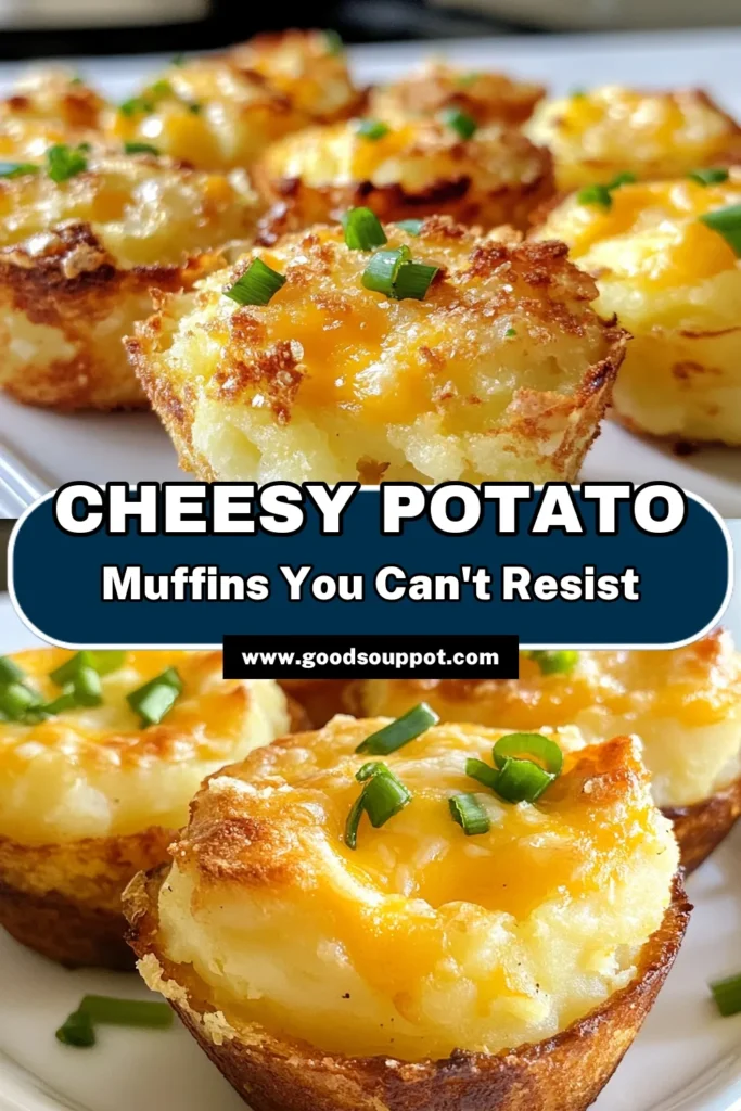 Discover these Cheesy Smashed Potato Muffins, the perfect blend of flavor and convenience! These cheesy potato muffins are a delightful twist on classic smashed potato recipes, featuring cheddar cheese muffins that everyone will love. Ideal for gatherings, they make easy potato appetizers that are sure to impress. Bake a batch of these baked potato muffins for a warm, cheesy treat. Save this recipe for your next get-together! #CheesyPotatoMuffins #SmashedPotatoRecipes #EasyPotatoAppetizers #BakedPotatoMuffins