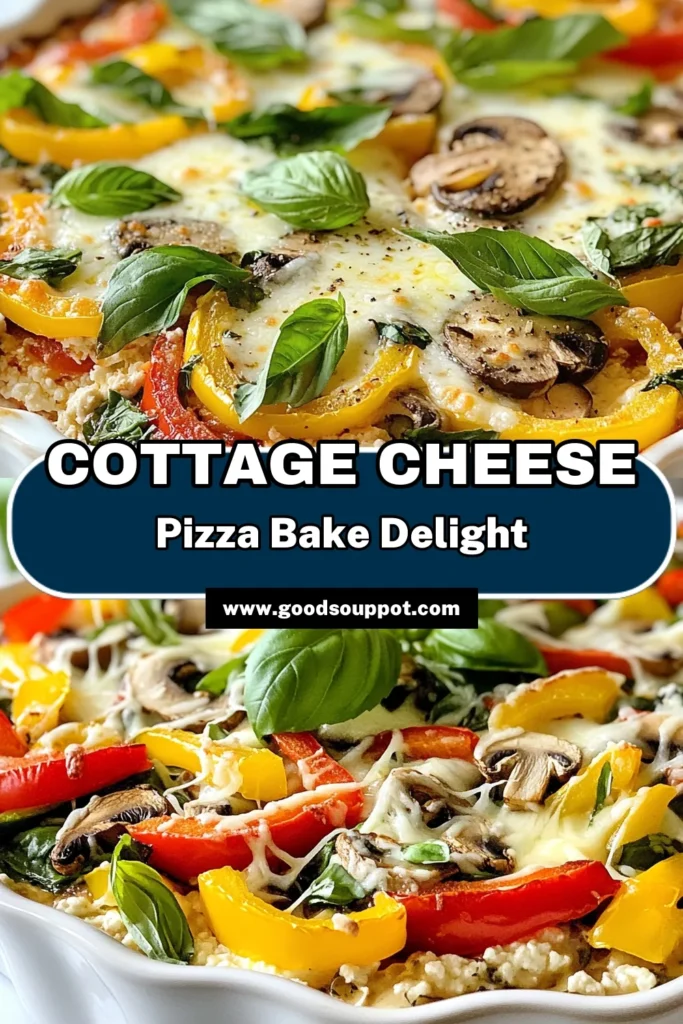 Discover the delicious Cottage Cheese Pizza Bake, a healthy pizza recipe that's loaded with veggies! This easy pizza recipe features creamy cottage cheese, savory mozzarella, and a medley of bell peppers, mushrooms, and spinach. Plus, it’s a great gluten-free pizza option if you use the right crust. Perfect for a family dinner, this dish is both nutritious and satisfying. Try it today and savor the flavor! #CottageCheesePizzaBake #HealthyPizzaRecipe #VegetablePizzaBake #EasyPizzaRecipe