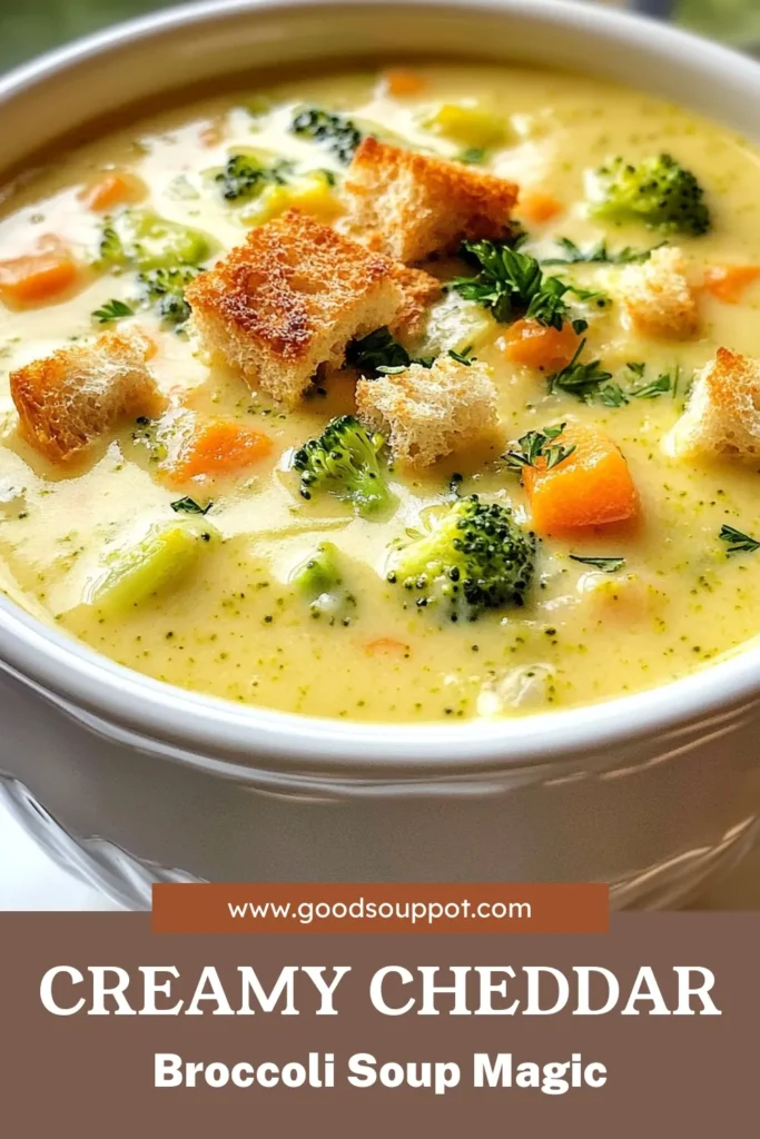 Savor the rich flavors of this creamy broccoli cheddar soup, the perfect blend of comfort and goodness. This easy broccoli cheese recipe is a vegetarian delight that combines fresh broccoli, tender carrots, and sharp cheddar with rich heavy cream. Whip up homemade cheddar broccoli soup in just 30 minutes for a wholesome meal that warms the soul. Save this recipe and enjoy a cozy bowl today! #BroccoliCheddarSoup #VegetarianRecipes #ComfortFood #EasyRecipes