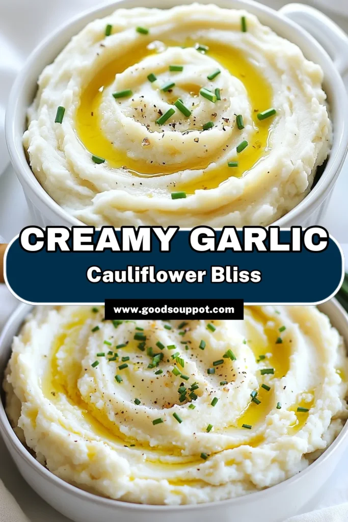 Discover the ultimate creamy garlic mashed cauliflower recipe that perfectly combines health and flavor! This low-carb side dish is not only a delicious alternative to traditional mashed potatoes but also a fantastic vegan mashed cauliflower option. Perfect for any meal, this creamy garlic mashed cauliflower will impress your guests and keep you on track with healthy cauliflower recipes. Try it today and enjoy a guilt-free indulgence! Save this recipe for your next dinner! #HealthyRecipes #LowCarb #Vegan #Cauliflower