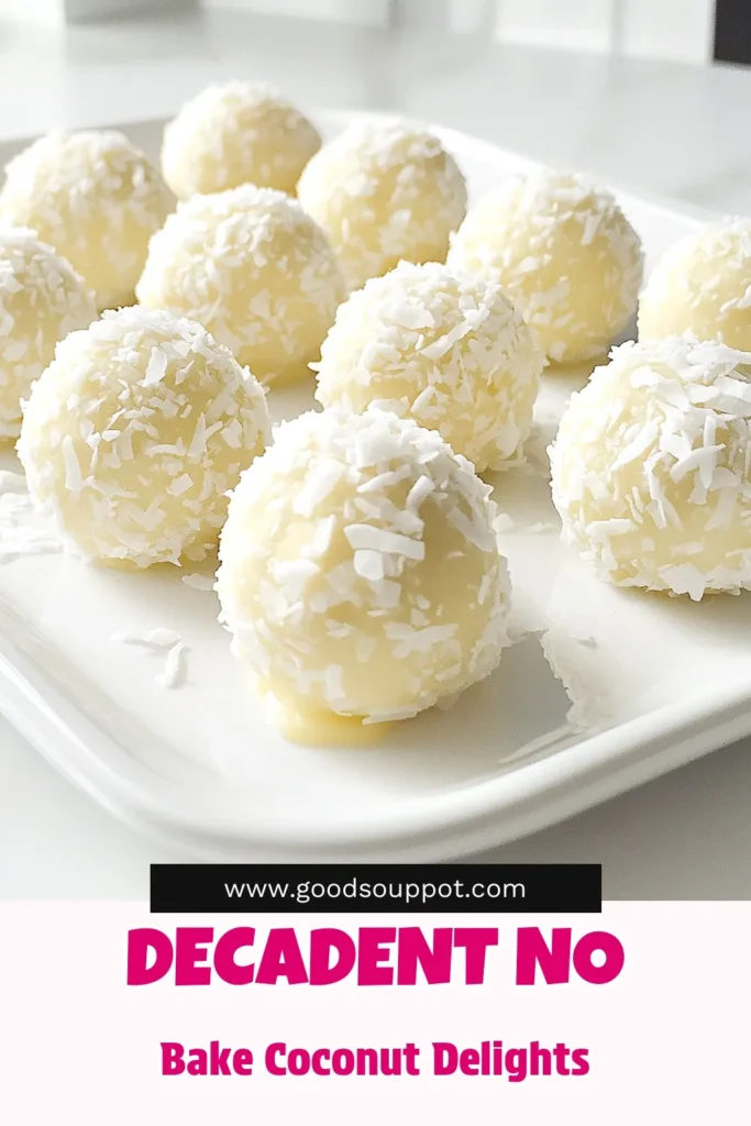 Delight your taste buds with these No Bake Coconut Cream Balls! This simple recipe combines creamy cream cheese, sweet coconut, and crunchy graham crackers for a delicious treat. Perfect for parties or a sweet snack, these coconut balls are easy to make and don't require any baking. Click through to explore the full recipe and treat yourself today! #CoconutCreamBalls #NoBakeTreats #EasyRecipes #SweetSnacks