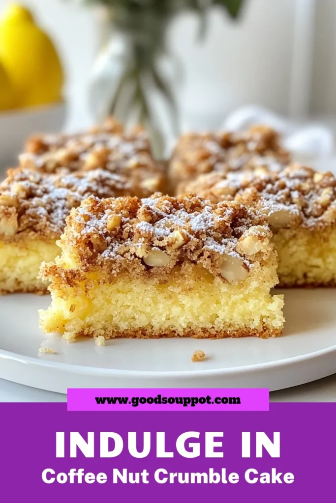 Indulge in the ultimate coffee experience with this easy coffee cake recipe! Our coffee nut crumble cake, featuring a delightful walnut coffee cake recipe, will surely impress your friends and family. With a rich, moist texture and a heavenly crumble topping, it's the best crumble cake for any occasion. Serve it warm with coffee, and make every bite memorable! Save this recipe for your next baking adventure! #CoffeeCake #Baking #CrumbleCake #DessertIdeas