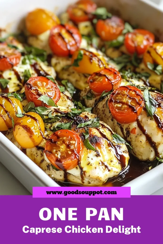 Discover the deliciousness of this Caprese chicken bake! This baked chicken recipe features juicy chicken breasts topped with fresh mozzarella, savory tomatoes, and fragrant basil, creating an easy chicken dinner that's perfect for any night. Elevate your routine with this flavorful Italian chicken bake that your family will love. Try it today and enjoy a taste of Italy at home! Don't forget to save for later! #CapreseChickenBake #EasyChickenDinner #ItalianChickenBake #BakedChickenRecipe