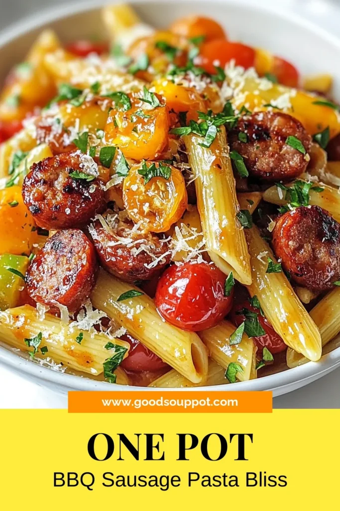 Discover a mouthwatering BBQ sausage pasta recipe that combines savory smoked sausage with creamy BBQ sauce and al dente penne pasta. This easy pasta dish is perfect for busy nights and packed with flavor. Whether you're looking for quick dinner ideas or new smoked sausage recipes, this creamy BBQ pasta will be a hit! Try it today and elevate your weeknight meals. Save it for later! #BBQSausagePasta #EasyPastaDishes #SmokedSausageRecipes #CreamyBBQPasta