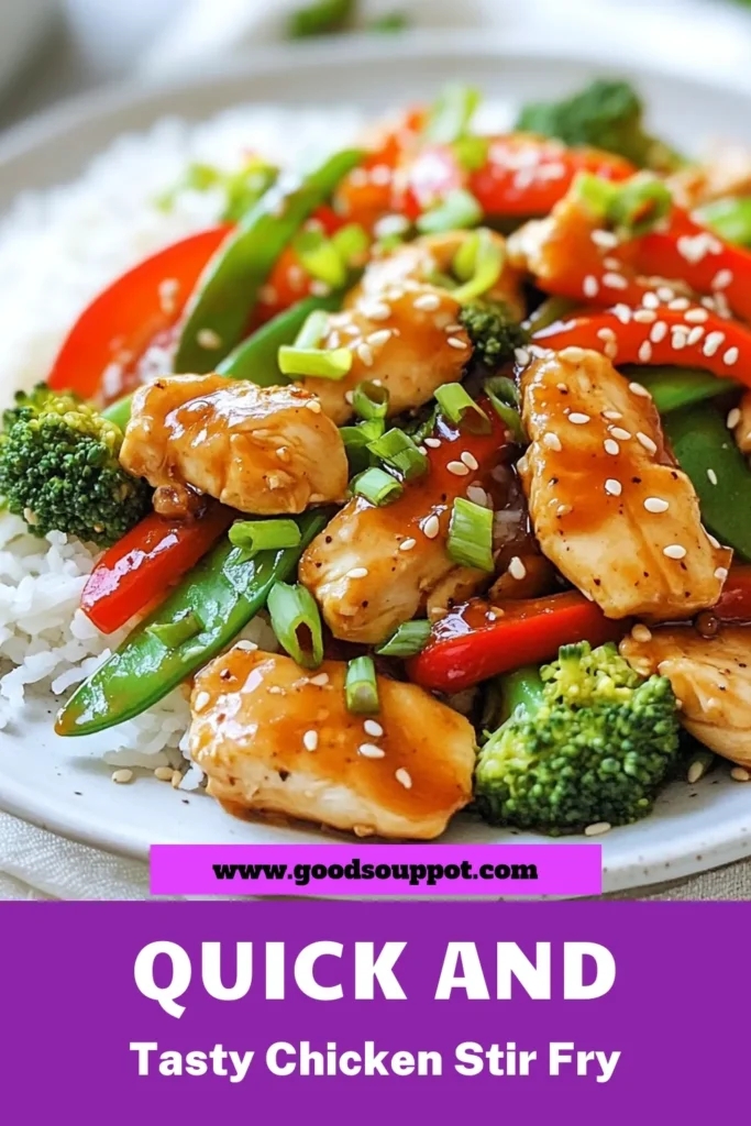 Discover this easy Asian chicken stir fry recipe that combines tender chicken and fresh vegetables for a healthy chicken stir fry loved by all! Ready in just 30 minutes, this quick chicken dinner is perfect for busy weeknights. With vibrant bell peppers, broccoli, and snap peas, it’s a stir fry with vegetables that the whole family will enjoy. Try it tonight and savor the delicious flavors! Save this recipe for your next meal! #AsianChickenStirFry #EasyStirFryRecipe #HealthyChickenStirFry #QuickChickenDinner
