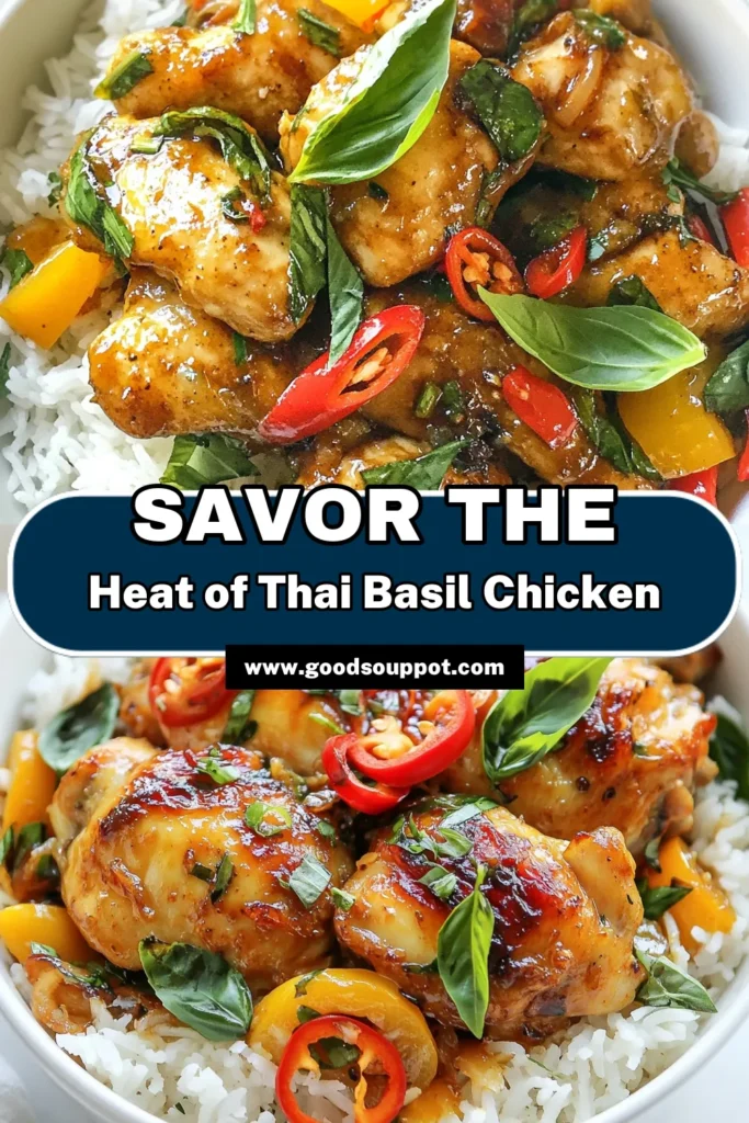 Discover the flavors of Thailand with this Spicy Thai Basil Chicken recipe! This authentic dish is a quick Thai chicken stir fry that combines tender chicken thighs, fragrant Thai basil, and spicy chilies for an explosion of taste. Perfect for a weeknight dinner, this easy spicy chicken recipe will delight your taste buds. Try it tonight and elevate your home cooking. Don't forget to save this Thai Basil Chicken recipe! #ThaiBasilChicken #QuickDinner #SpicyThai #EasyRecipe
