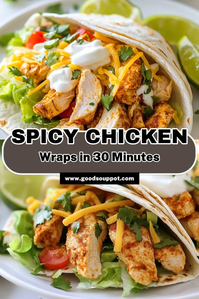 Looking for a delicious and satisfying meal? Try this easy spicy chicken wrap recipe! Packed with bold flavors, this healthy spicy wrap features seasoned chicken, fresh veggies, and creamy toppings, all wrapped in a soft tortilla. Perfect for a quick lunch or dinner, our homemade spicy chicken is sure to please. Save this tortilla wrap with chicken for your next mealtime inspiration! #SpicyChickenWrap #HealthyRecipes #TortillaWrap #EasyLunchIdeas