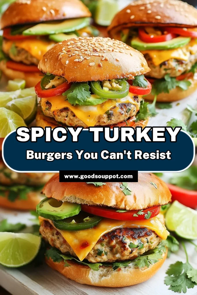 Get ready to tantalize your taste buds with these spicy turkey burgers! This Southwest turkey burger recipe is perfect for a healthy meal, featuring ground turkey, jalapeños, and whole wheat buns. Enjoy the flavors of cumin, smoked paprika, and fresh cilantro. Ideal for grilling or frying, these jalapeño turkey burgers are sure to impress. Click to save this healthy turkey burger recipe for your next BBQ! #TurkeyBurgers #HealthyRecipes #SouthwestCuisine #GrillingIdeas