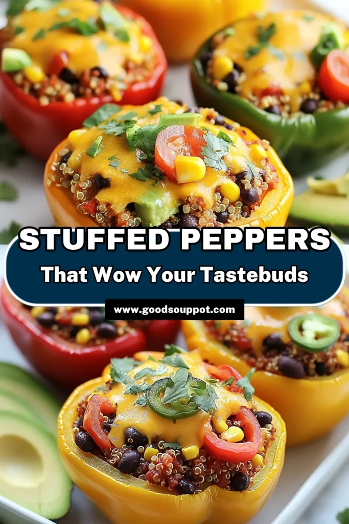 Looking for a flavorful twist on dinner? Try these Tex-Mex stuffed peppers! This quinoa stuffed peppers recipe is packed with black beans, corn, and spices, making it one of the best vegetarian quinoa recipes around. Perfect as a healthy stuffed bell peppers option, they’re easy to prepare and bursting with flavor. Make them for your next meal and enjoy a nutritious dish that everyone will love. Save this recipe now! #TexMex #QuinoaStuffedPeppers #HealthyEating #VegetarianRecipes