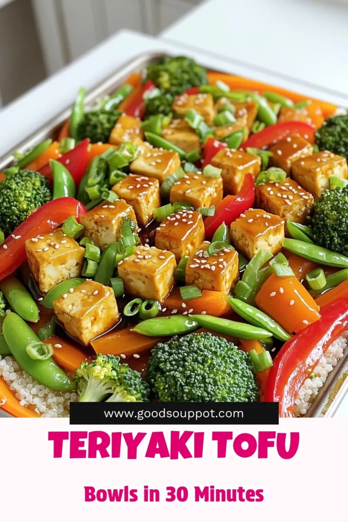 Discover the deliciousness of Sheet Pan Teriyaki Tofu Bowls, a perfect balance of flavor and nutrition! This easy recipe features crispy tofu and vibrant veggies, all roasted to perfection in a savory teriyaki sauce. Ready in just 45 minutes, it's a quick solution for busy weeknights. Click through to explore the full recipe and elevate your dinner game today! #SheetPanRecipes #TofuRecipes #HealthyEating #EasyMeals